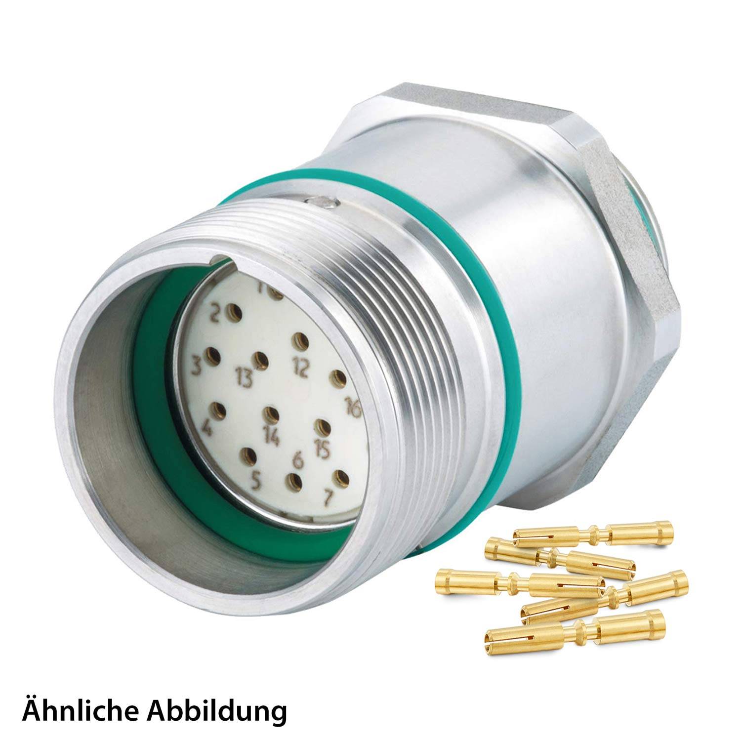 799920908K HUMMEL SET inkl. Kontakte M23 Signal INOX Geräteteckverbinder, Crimpei. gerade Polzahl 16-pol., Buchse