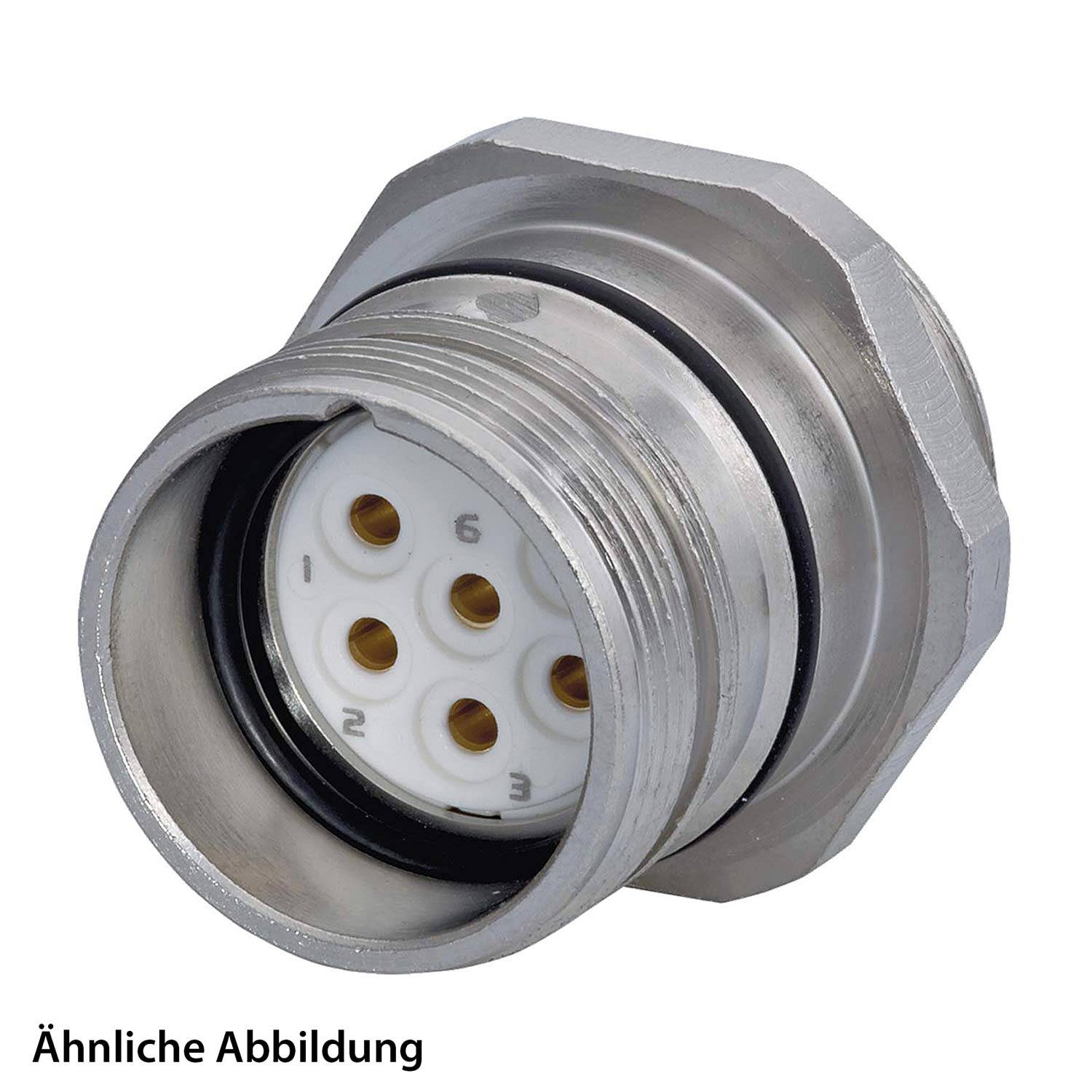 Ein Metall-Kreisverbinder mit sechs nummerierten Löchern für elektrische Anschlüsse. Der Text 'Ähnliche Abbildung' deutet darauf hin, dass ähnliche Bilder existieren.