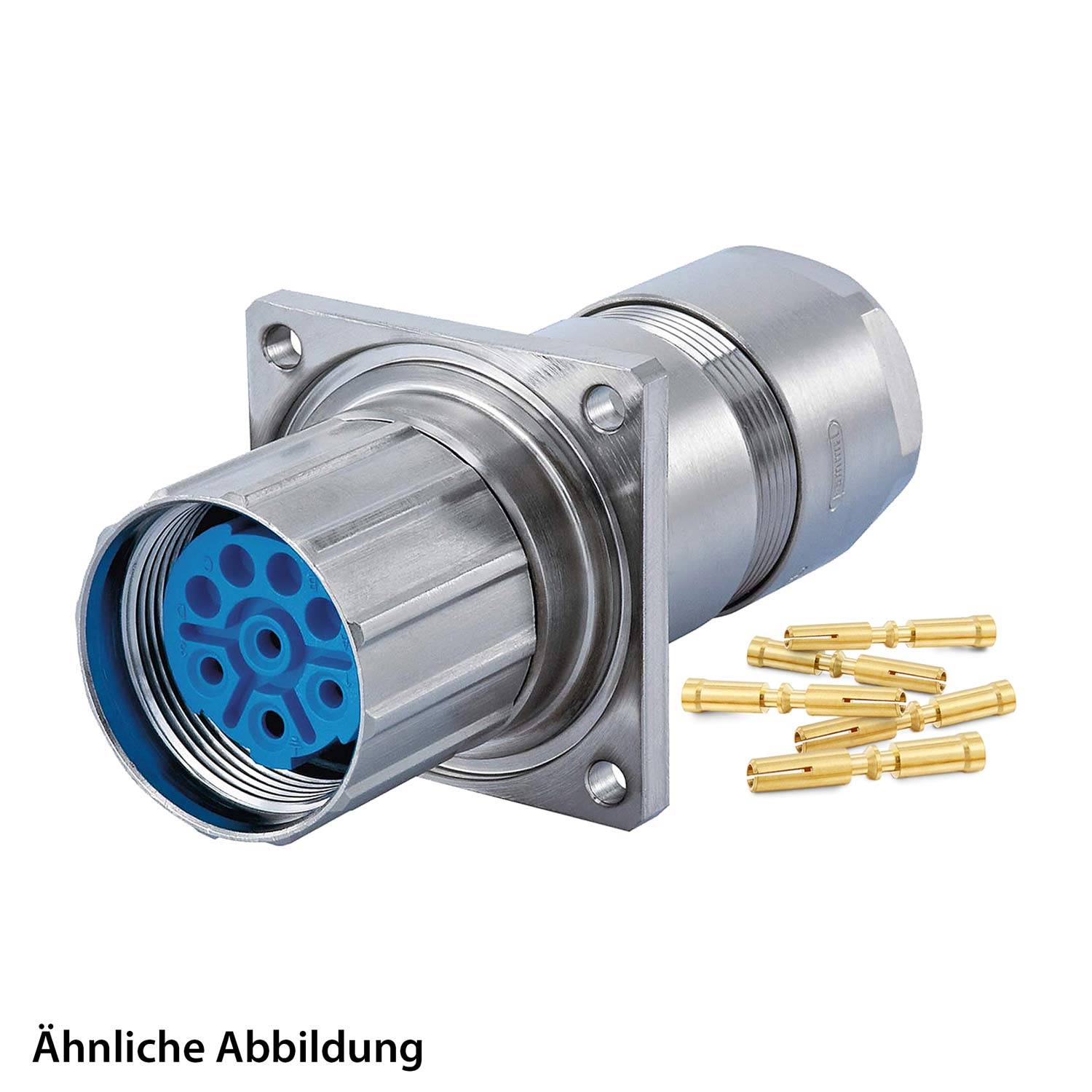 799918326K HUMMEL SET inkl. Kontakte M23 Leistung Wanddurchführung, Crimpeinsatz gerade Polzahl 3+4+PE, Buchse Vorder-