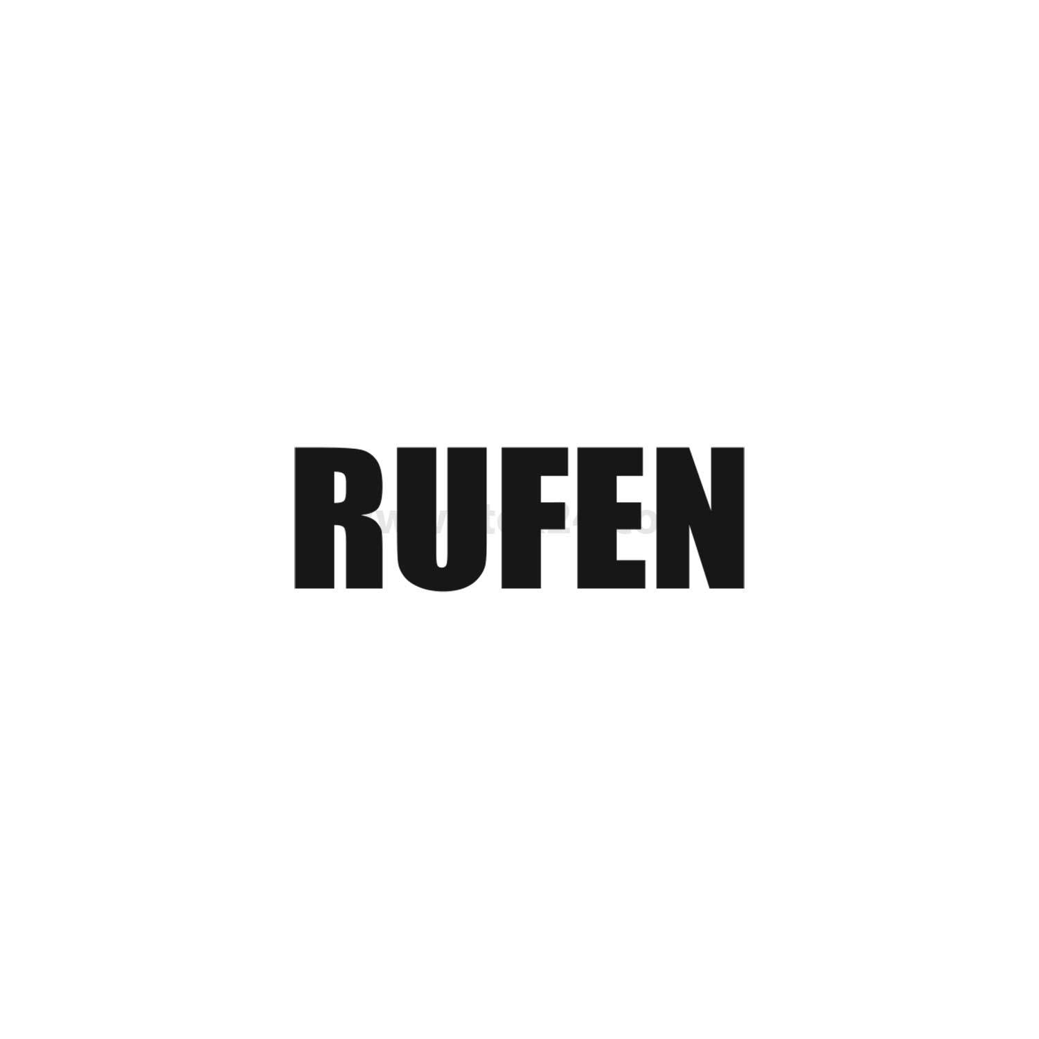 Das Bild zeigt das Wort 'RUFEN' in fetten, schwarzen Großbuchstaben auf einem schlichten weißen Hintergrund.