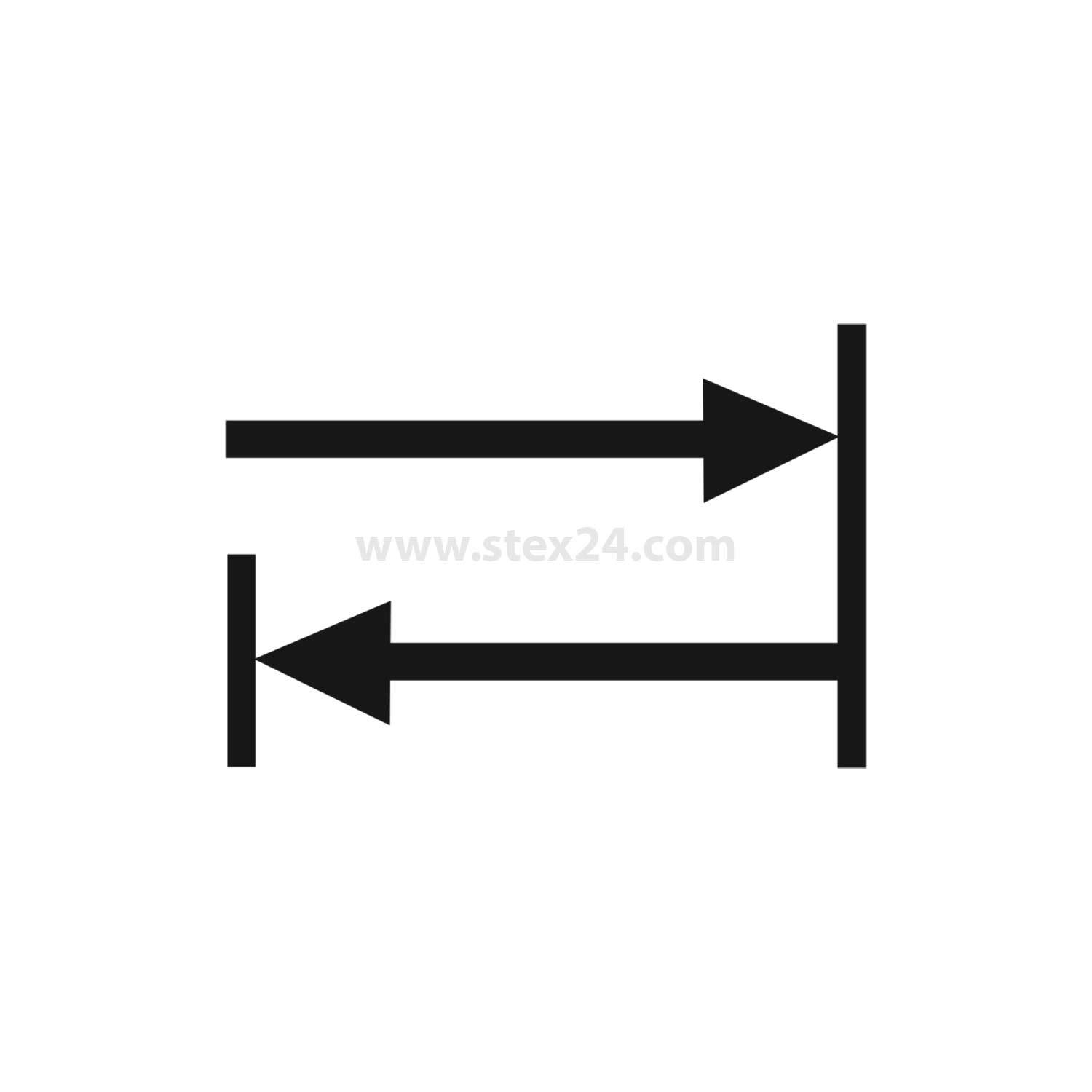 Die ‚Ponzo-Illusion': Zwei horizontale Linien mit Pfeilen, ein Pfeil zeigt nach innen, der andere nach außen, erscheinen unterschiedlich lang, sind jedoch gleich lang.