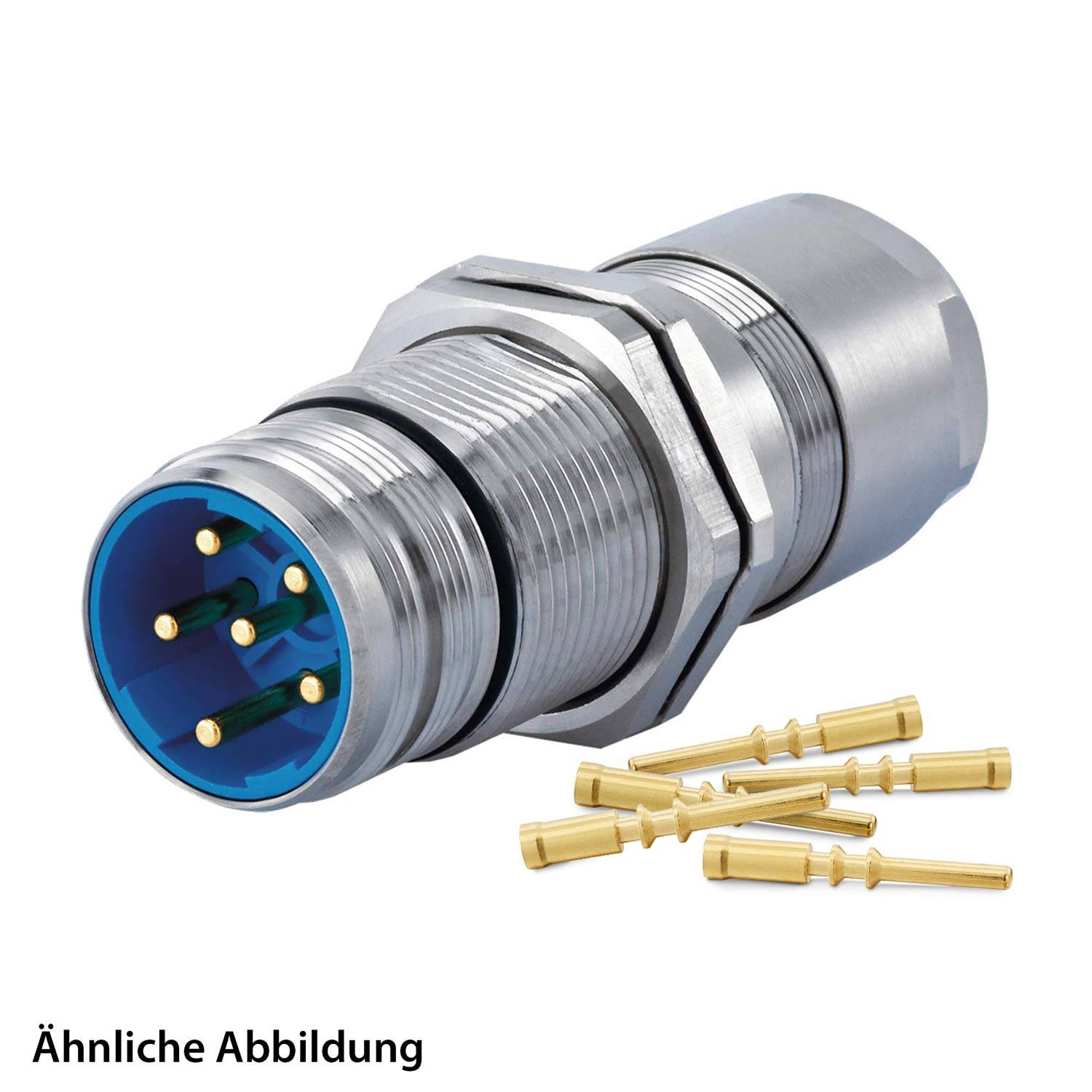 799918418K HUMMEL SET inkl. Kontakte M23 Leistung Wanddurchführung Kupplung, Crimpein. gerade Polzahl 3+5+PE, Stift mit