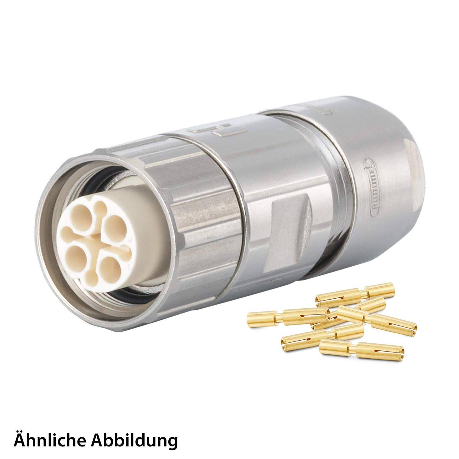799910316K HUMMEL SET inkl. Kontakte M16 Kabelsteckverbinder, Crimpeinsatz gerade Polzahl 3+4+PE, Buchse lange Version
