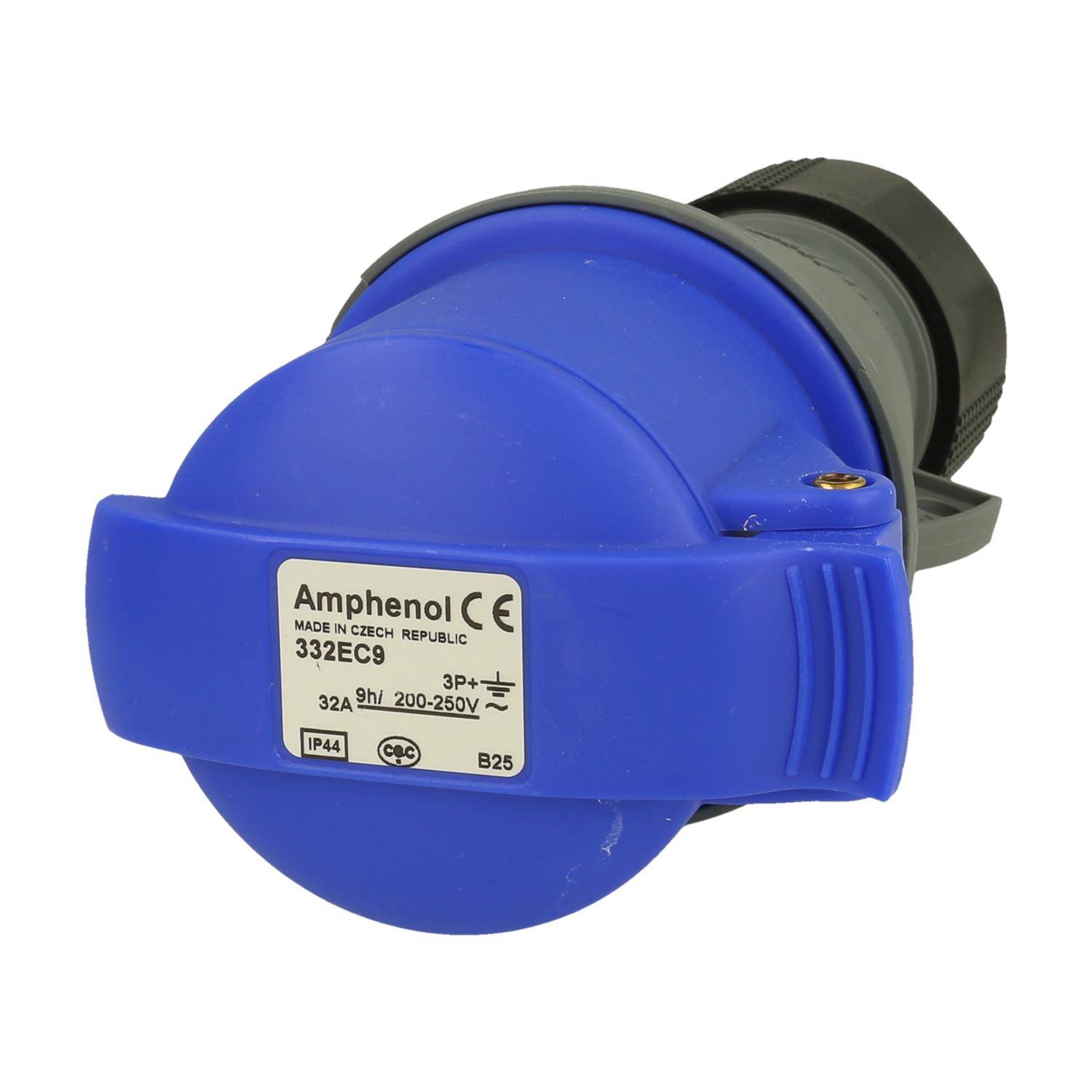 2CMA102042R1000 Amphenol 32 Ampere CEE Kupplungssteckverbinder 4-polig (3P+PE) Buchse, Kodierung 9h rot 200/250V