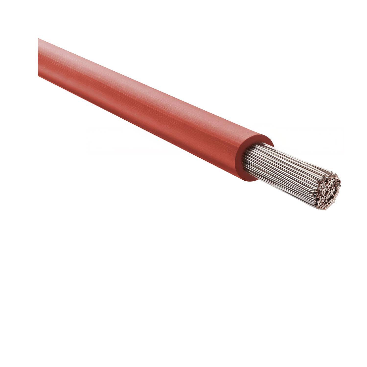 24602 HELU KABEL SiF 1X10mm² RD (rot) Einzelader Silikon rot AD 6,6mm Nennspannung Uo/U 300V/500V - 1Meter
