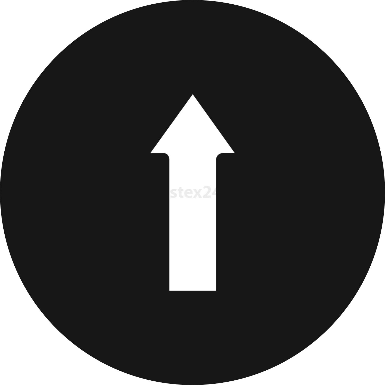 Pfeil-Symbol nach oben in einem schwarzen Kreis, das Richtung oder Fortschritt anzeigt.