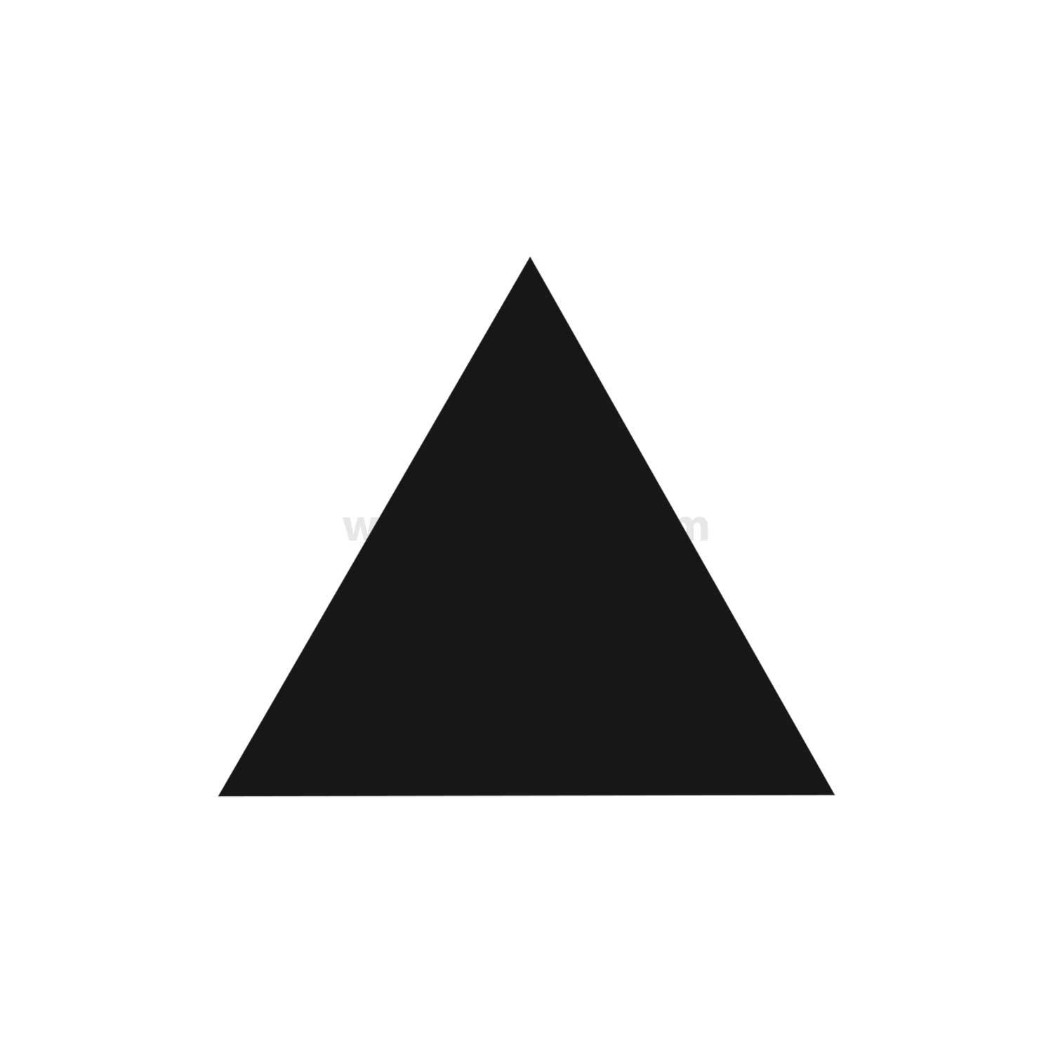 Ein schwarzes Dreieck auf weißem Hintergrund.