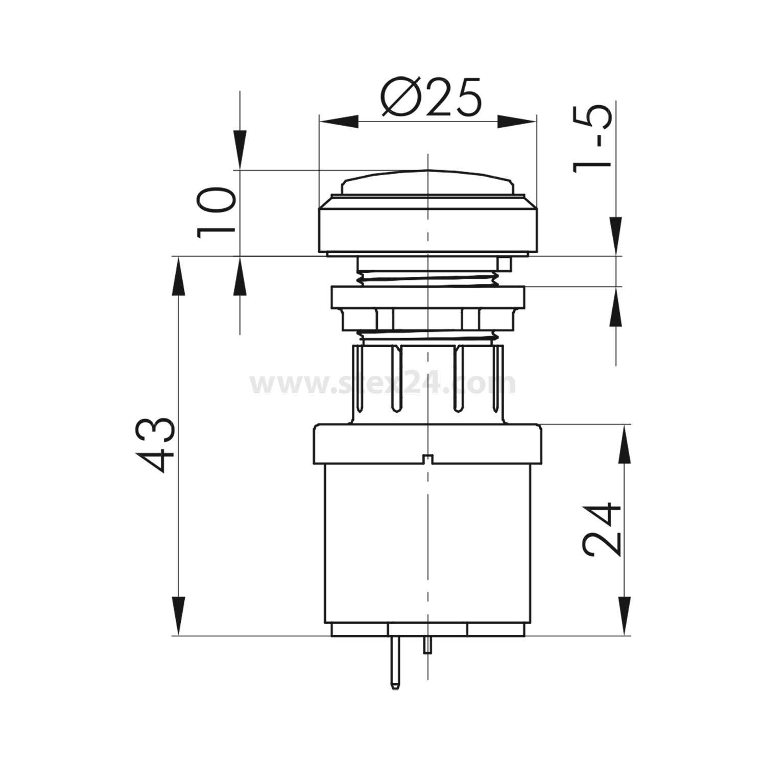 RKNMSGL+SGLR-24V Georg Schlegel Akustischer Signalgeber beleuchtbar, rund, OKTRON-R Flachstecker 2,8mm x 0,8mm - 1Stück