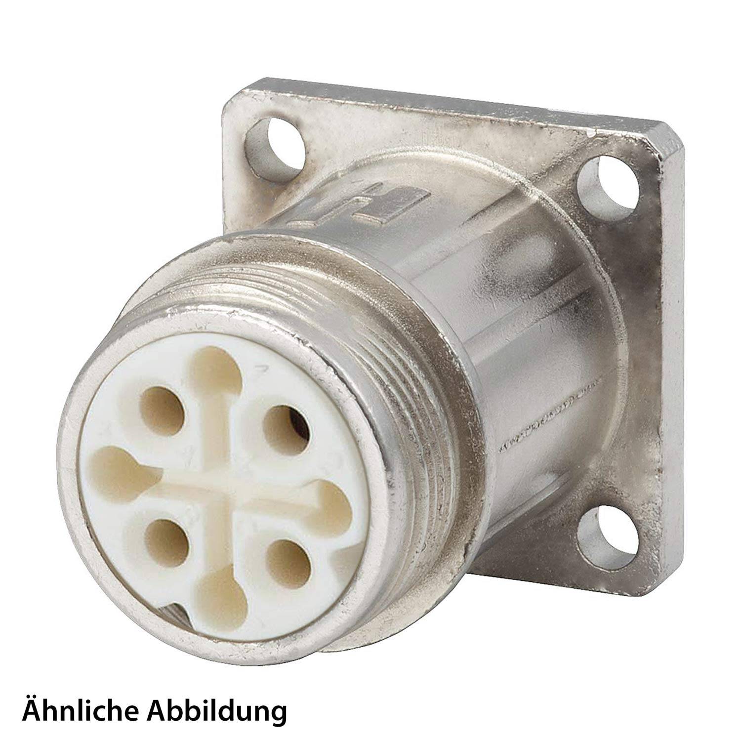 Ein 5-poliger Metallsteckverbinder, montiert, entwickelt für sichere und stabile Verbindungen in elektronischen Geräten, mit metallischer Oberfläche.