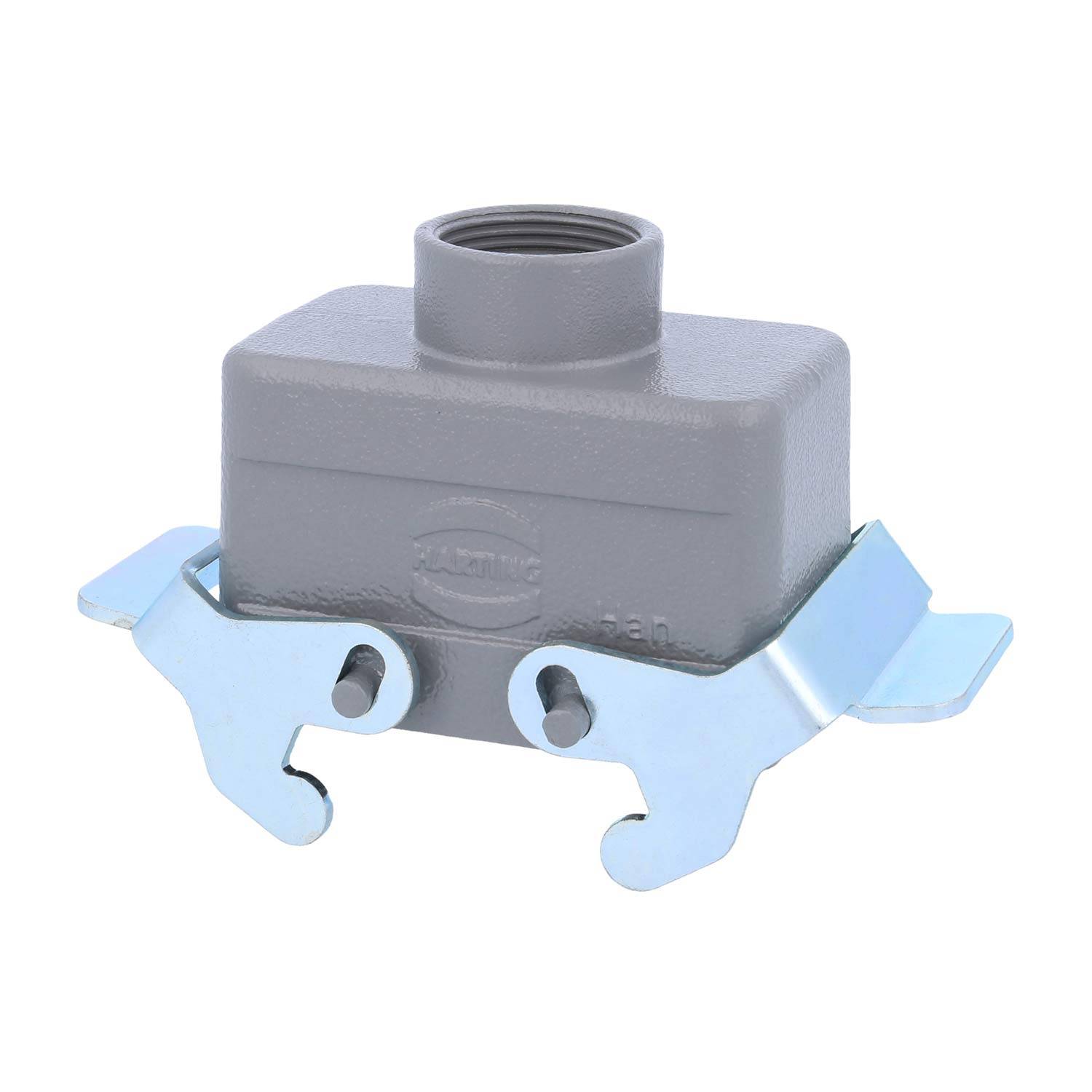 04300101465 HARTING Han 10B Tüllengehäuse niedrig, 1xM25 gerader Kabelabgang, mit 2 Querbügeln Verschraubung M25