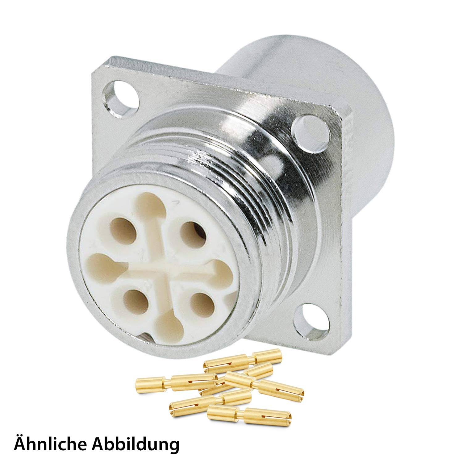 799910837K HUMMEL SET inkl. Kontakte M16 Gerätesteckverbinder, Crimpeinsatz gerade Polzahl 3-pol., Buchse Vorderwand -