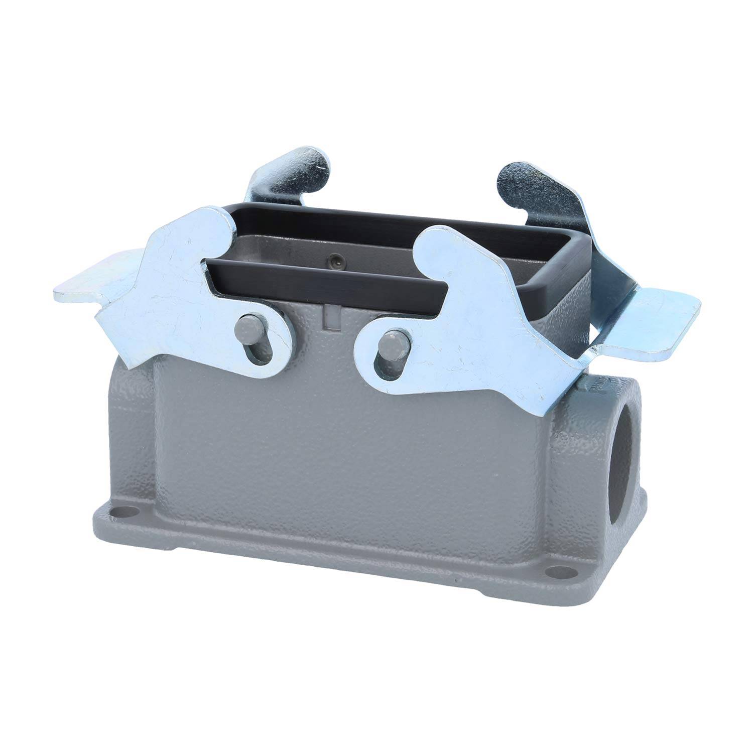 04300101231 HARTING Han 10B Sockelgehäuse niedrig, 1xPG16 seitlicher Kabelabgang, mit 2 Querbügeln Verschraubung PG16