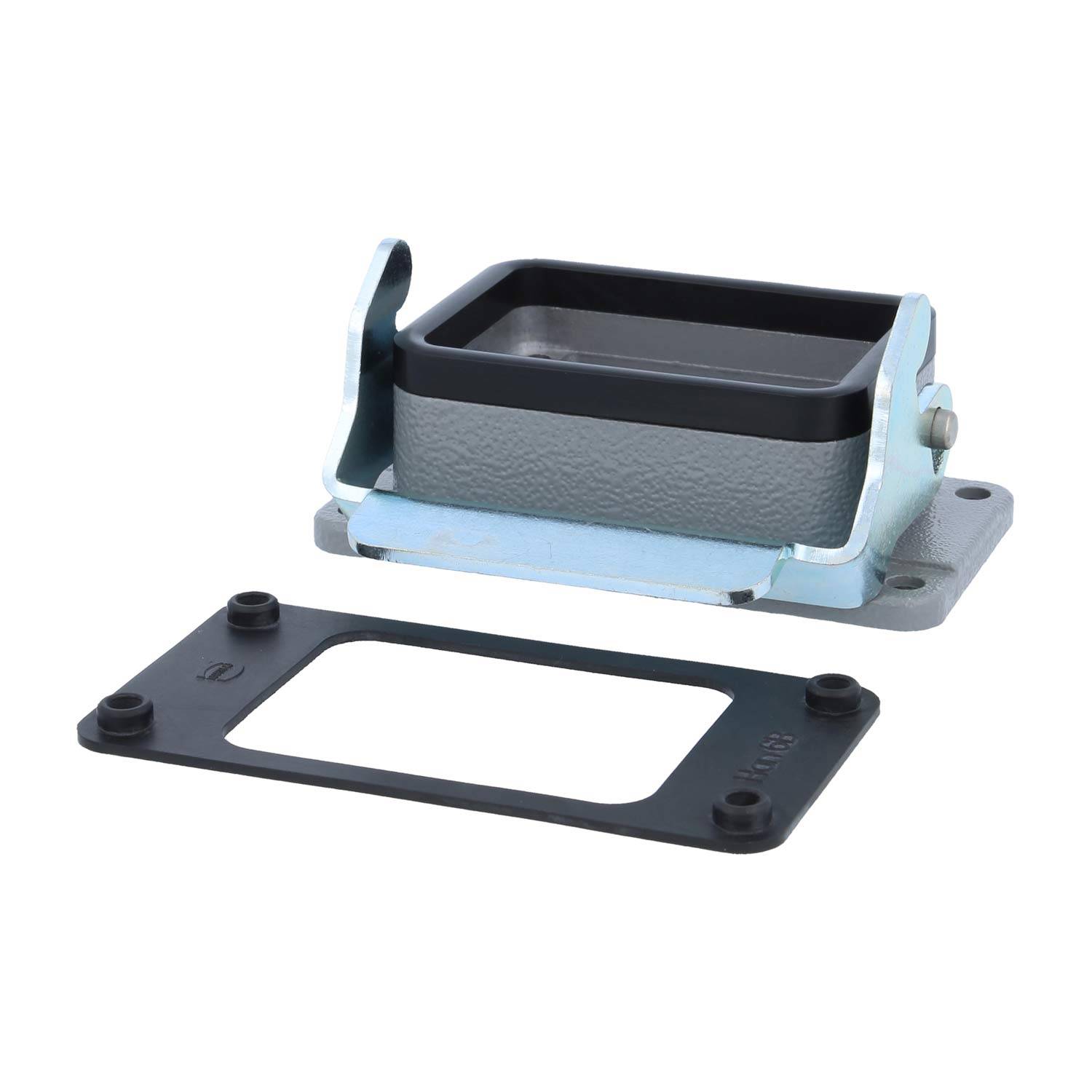 04300060301 HARTING Han 6B Anbaugehäuse mit 1 Längsbügel 1 Sicherheitsbügel Metall - 1Stück