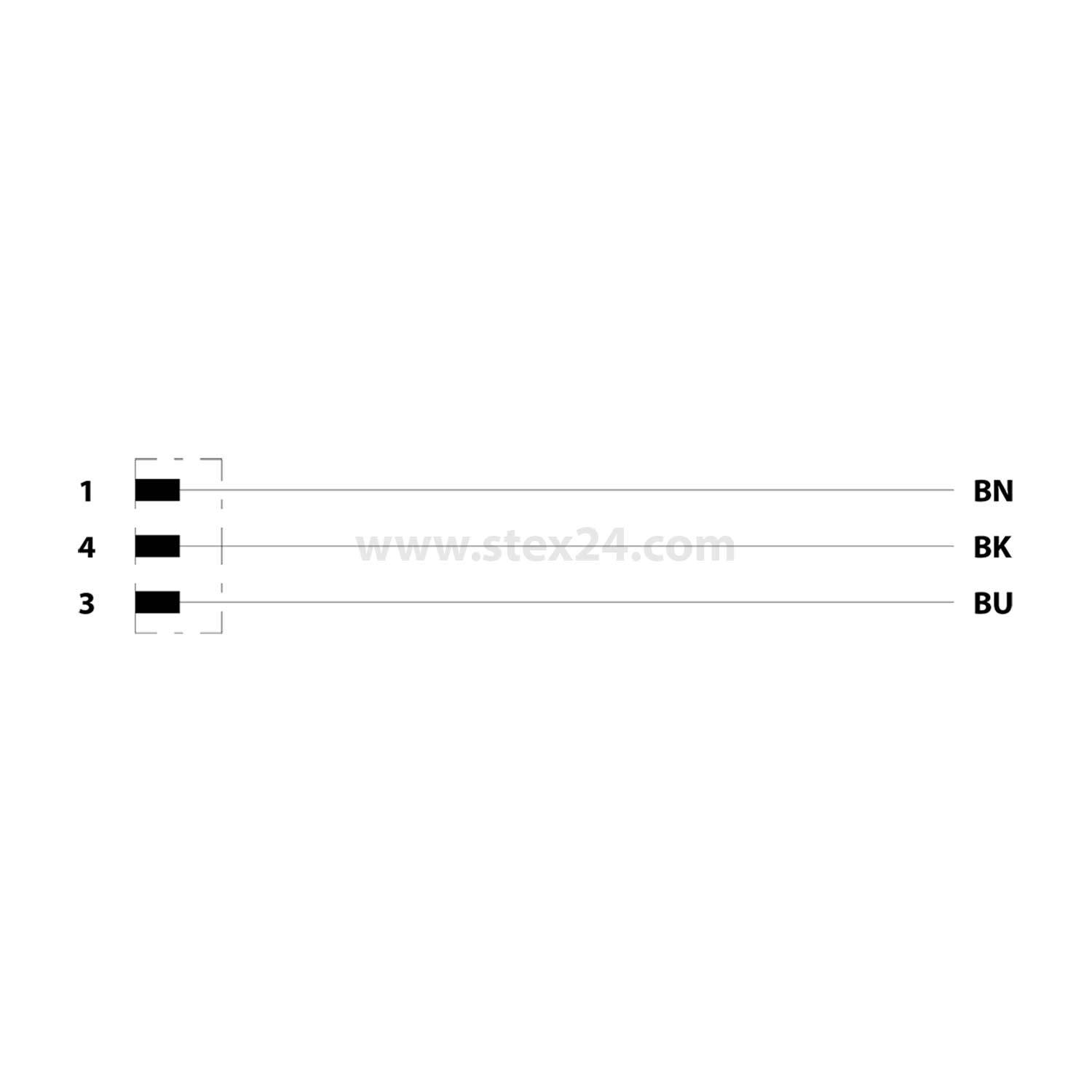 M12 Sensorleitung PVC 3-polig Stift gerade A-Kodierung, Länge 4,0 Meter schwarzgrau RAL 7021, Kabel Außendurchmesser