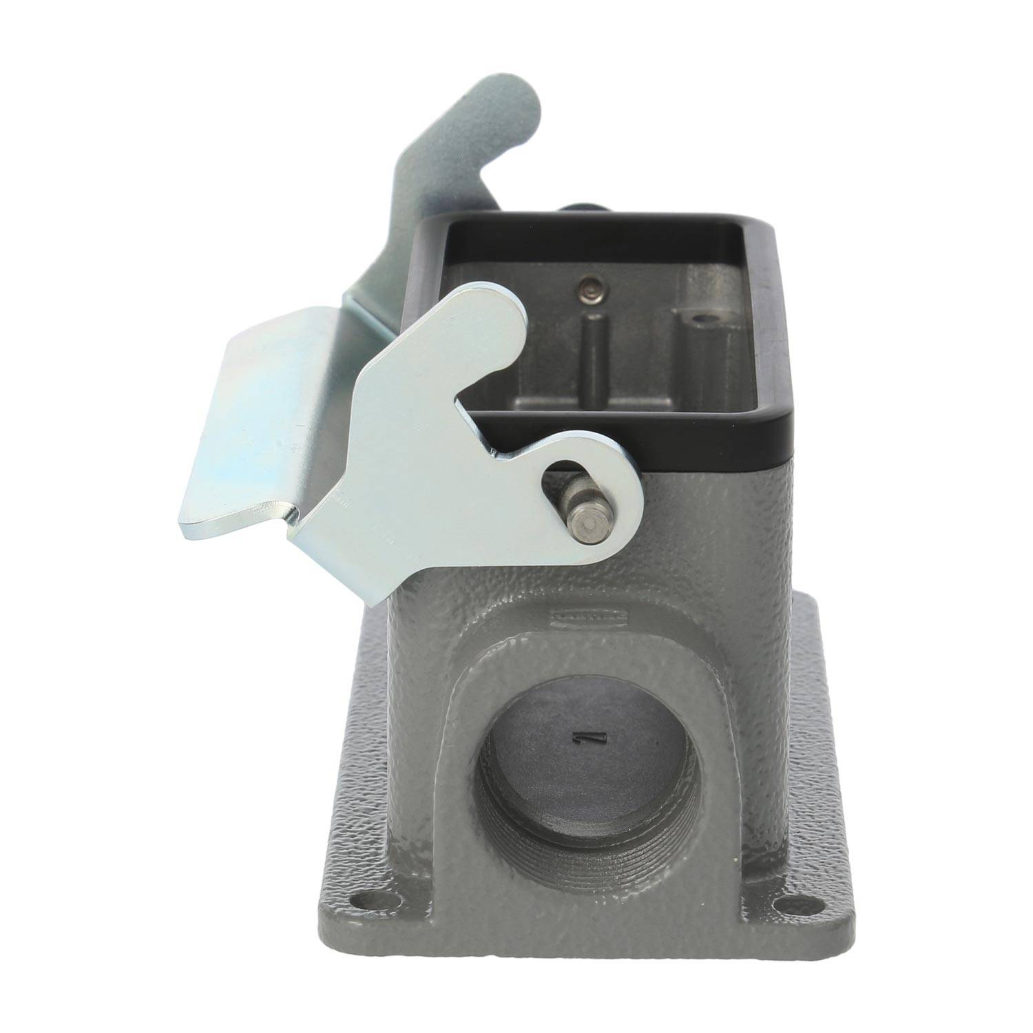 04300161290 HARTING Han 16B Sockelgehäuse niedrig, 2xPG21 seitlicher Kabelabgang, mit 1 Längsbügel Verschraubung PG21