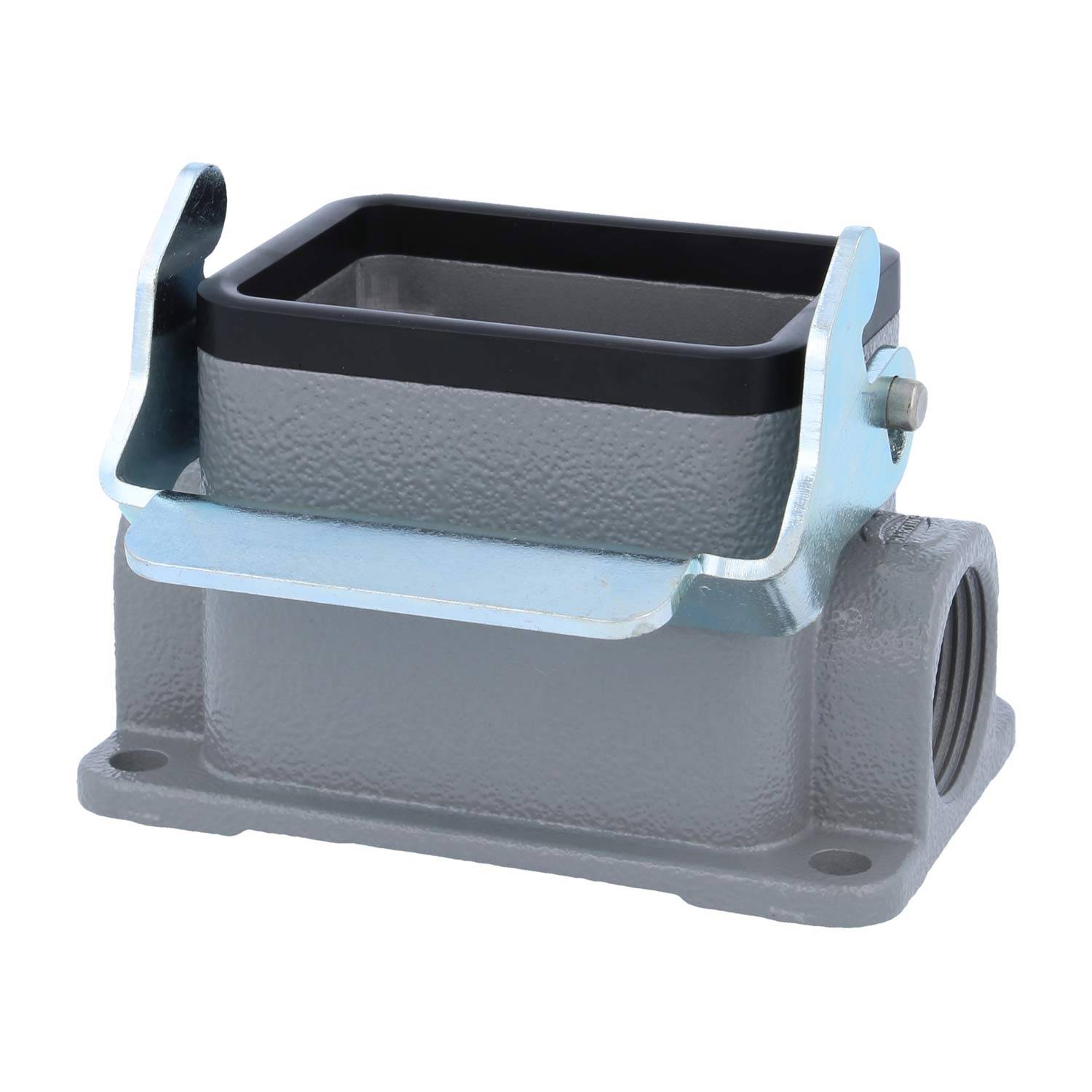 04300061251 HARTING Han 6B Sockelgehäuse niedrig, 1xPG16 seitlicher Kabelabgang, mit 1 Längsbügel Verschraubung PG16