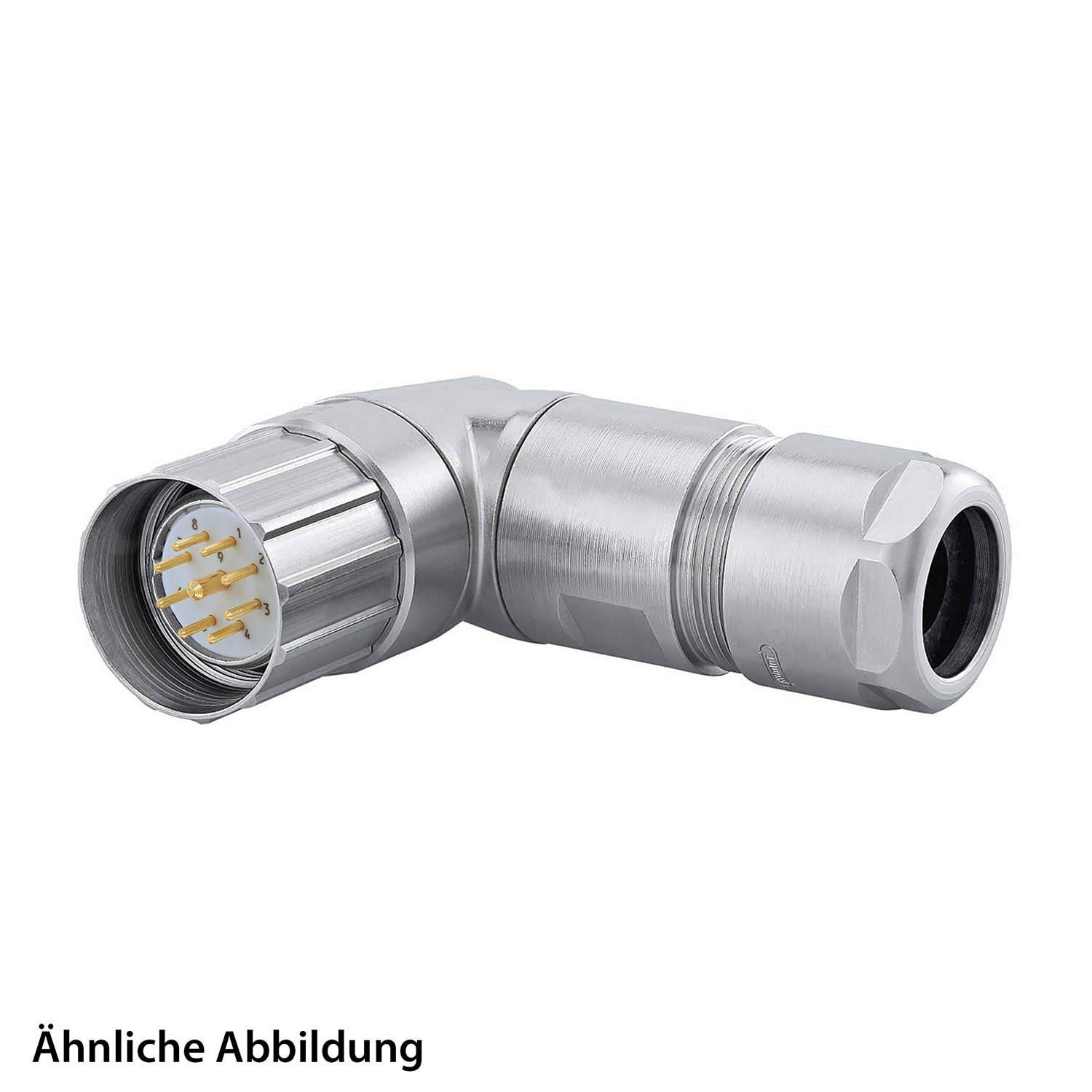 799912741K HUMMEL SET inkl. Kontakte M23 Signal Kabelsteckverbinder EMV, Löteinsatz gewinkelt Polzahl 17-pol., Stift