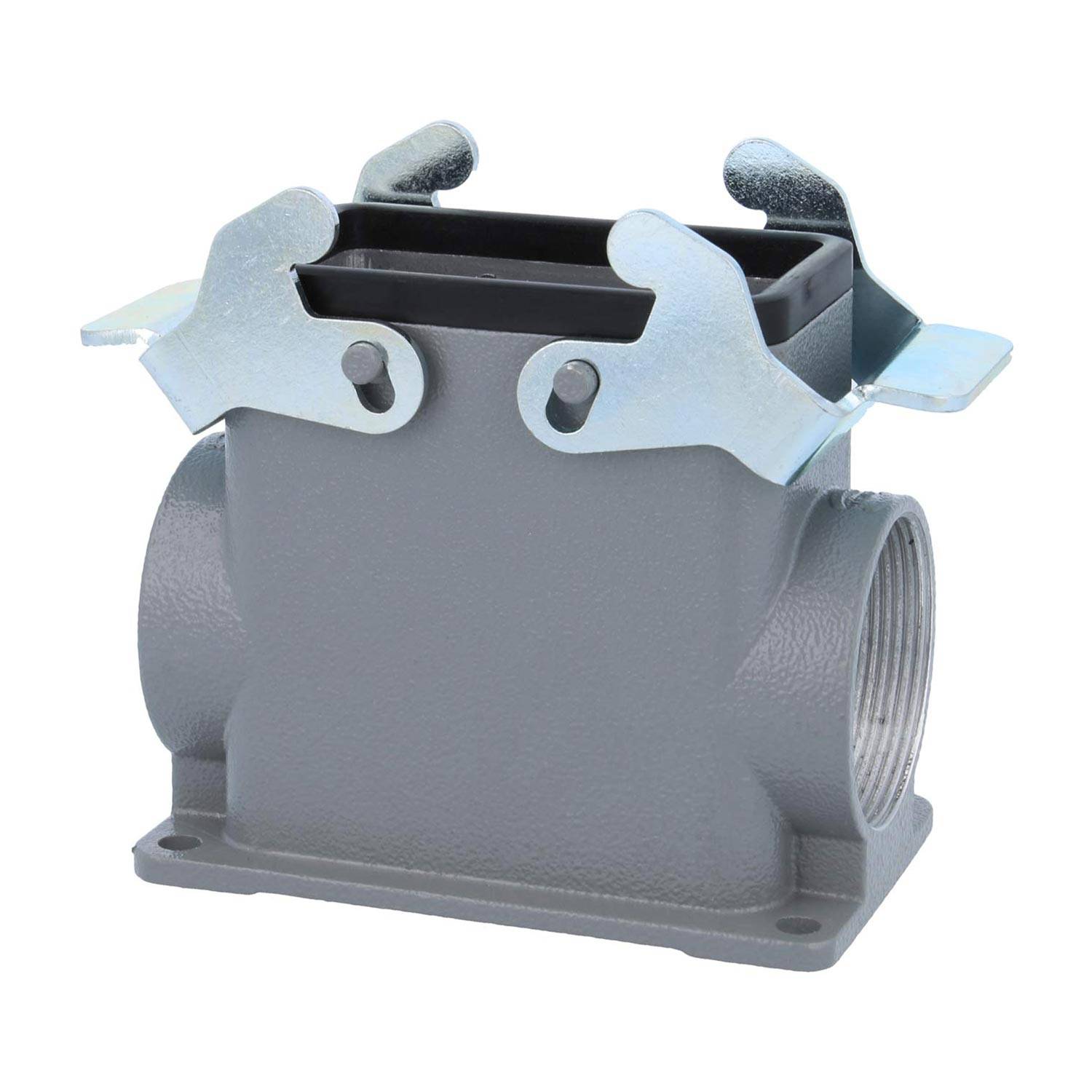 04301100274 HARTING Han 10B Sockelgehäuse hoch, 2xM40 seitlicher Kabelabgang, mit 2 Querbügeln Verschraubung M40