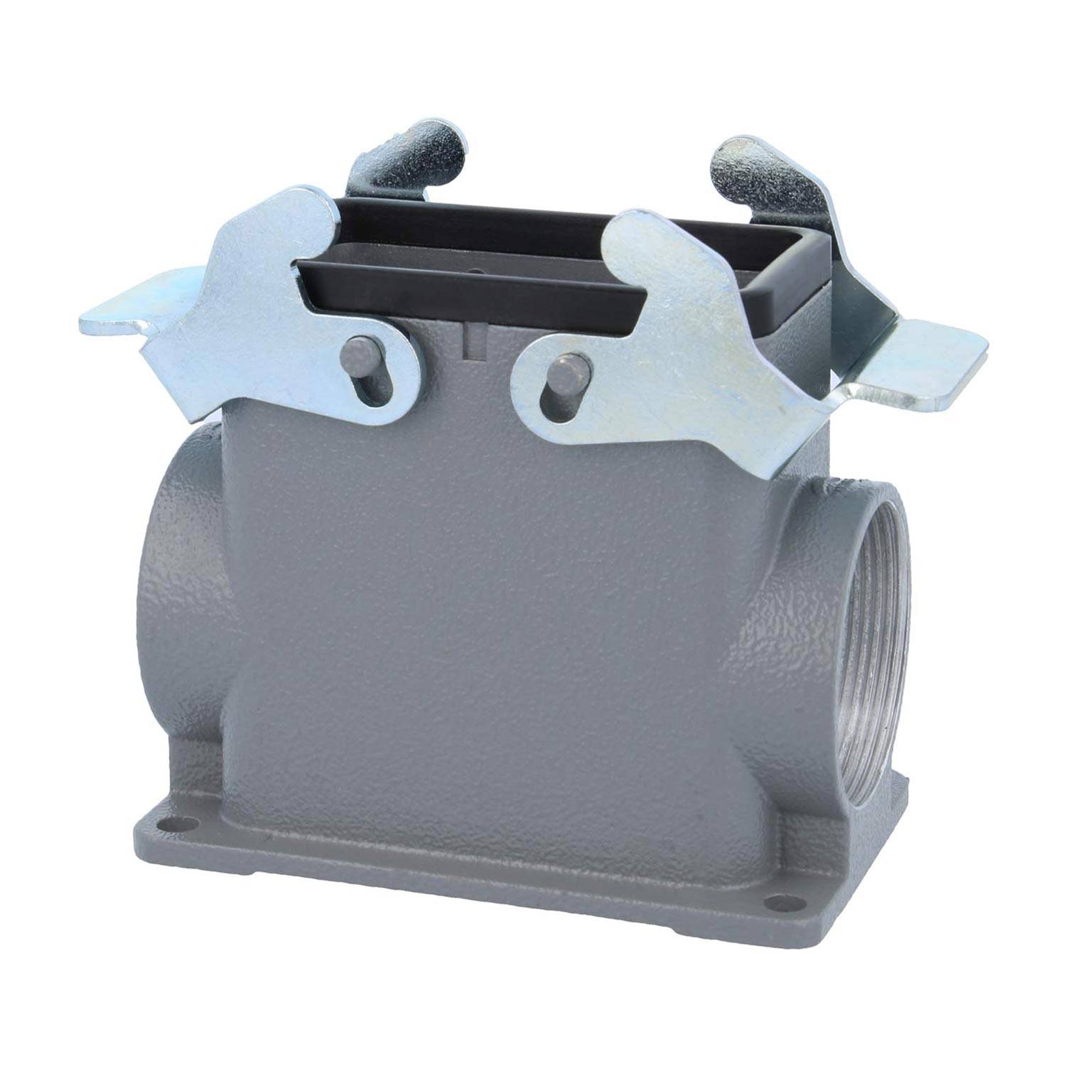 04301100274 HARTING Han 10B Sockelgehäuse hoch, 2xM40 seitlicher Kabelabgang, mit 2 Querbügeln Verschraubung M40