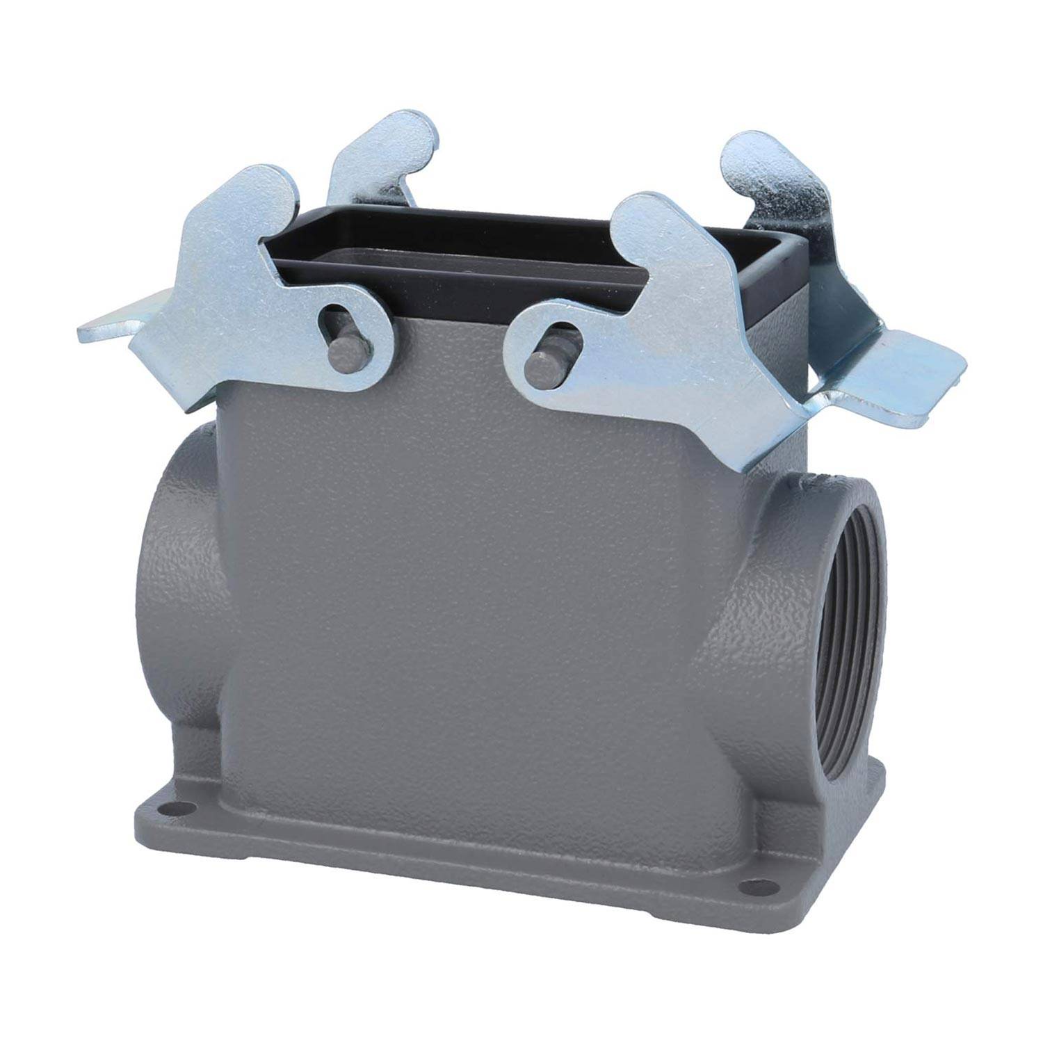 04301100273 HARTING Han 10B Sockelgehäuse hoch, 2xPG29 seitlicher Kabelabgang, mit 2 Querbügeln Verschraubung PG29