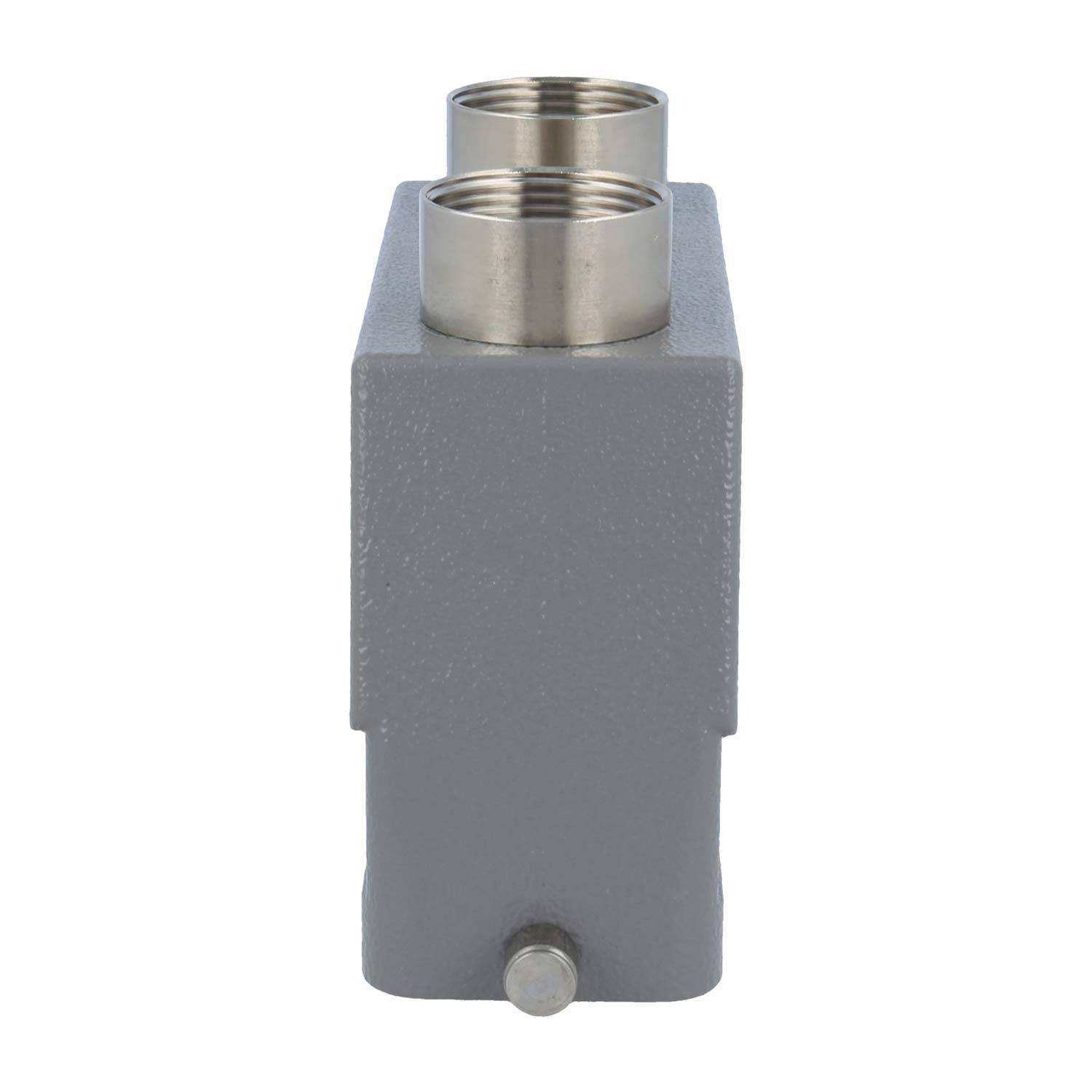 09300240898 HARTING Han 24B Tüllengehäuse hoch, 2xPG21 gerader Kabelabgang, für 1 Bügel (am Unterteil) Verschraubung