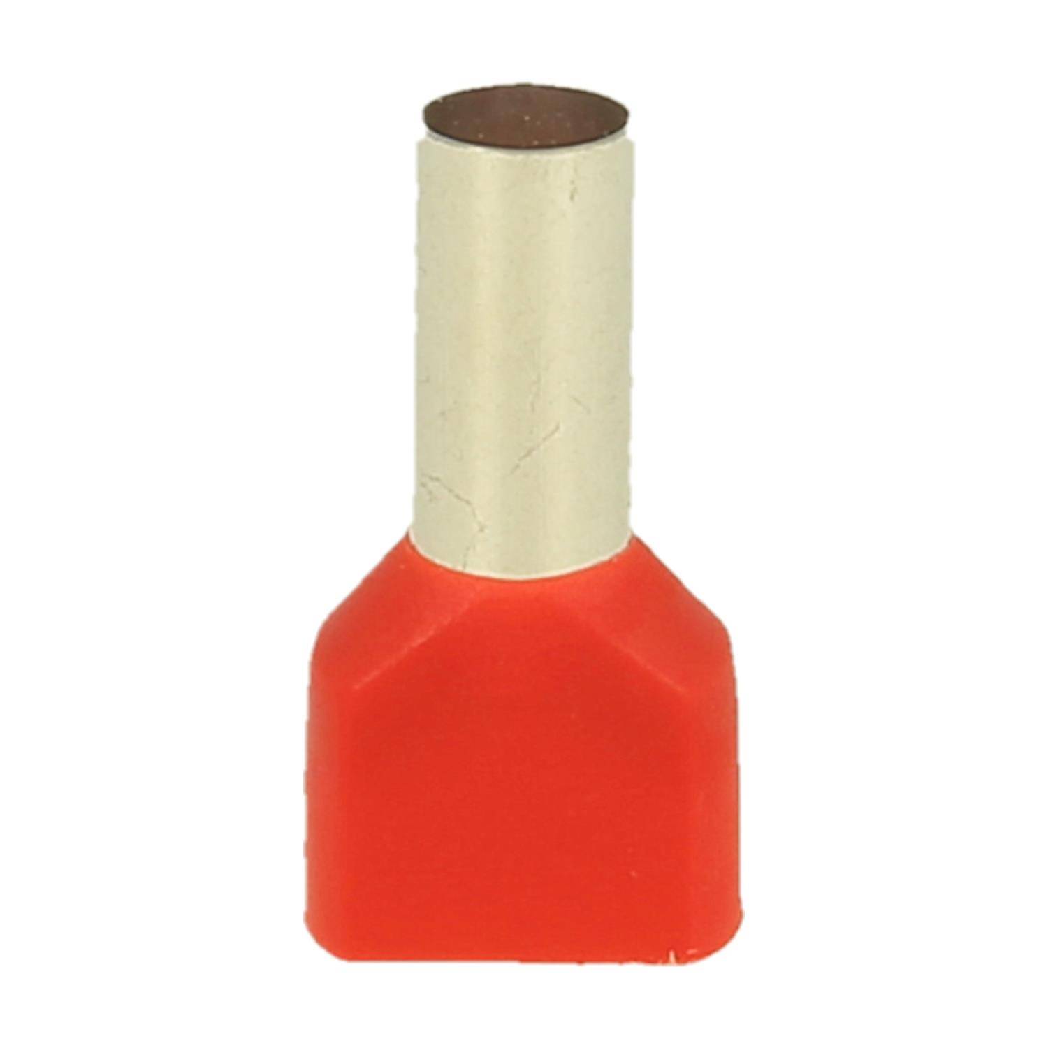 Eine rote und silberne Lippenstift mit abgenommenem Deckel, wobei das ausgefahrene Produkt freigelegt ist.