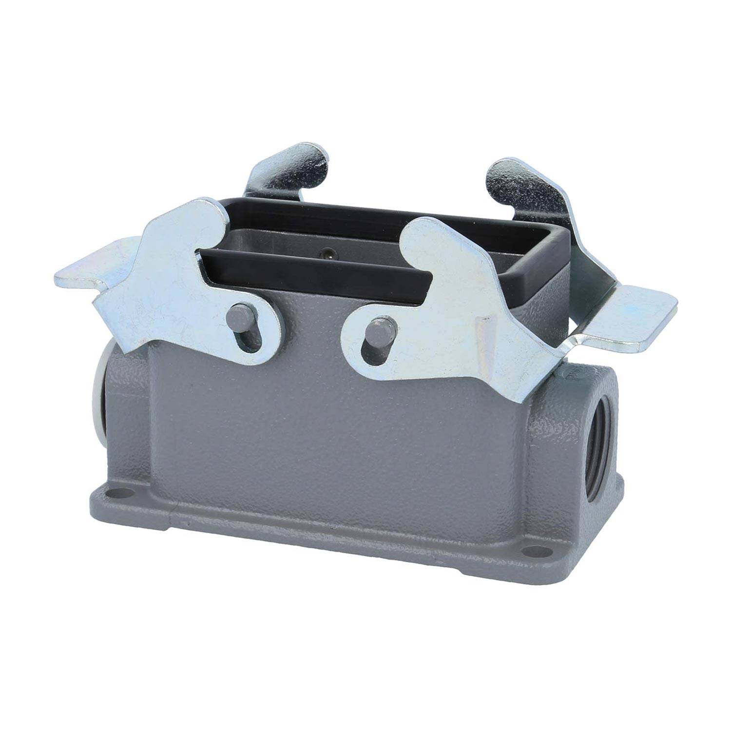 04301101263 HARTING Han 10B Sockelgehäuse niedrig, 1xM20 seitlicher Kabelabgang, mit 2 Querbügeln Verschraubung M20