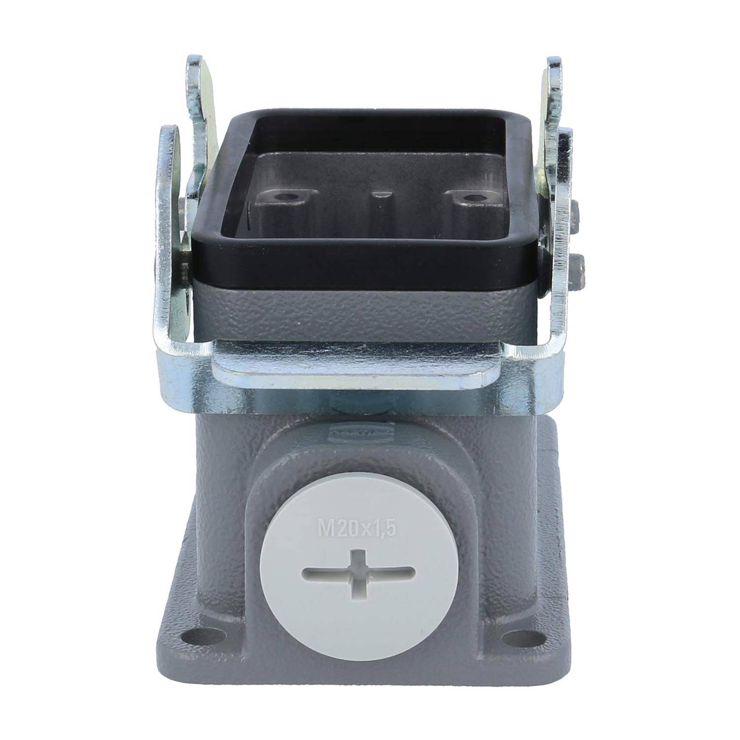 04301101263 HARTING Han 10B Sockelgehäuse niedrig, 1xM20 seitlicher Kabelabgang, mit 2 Querbügeln Verschraubung M20