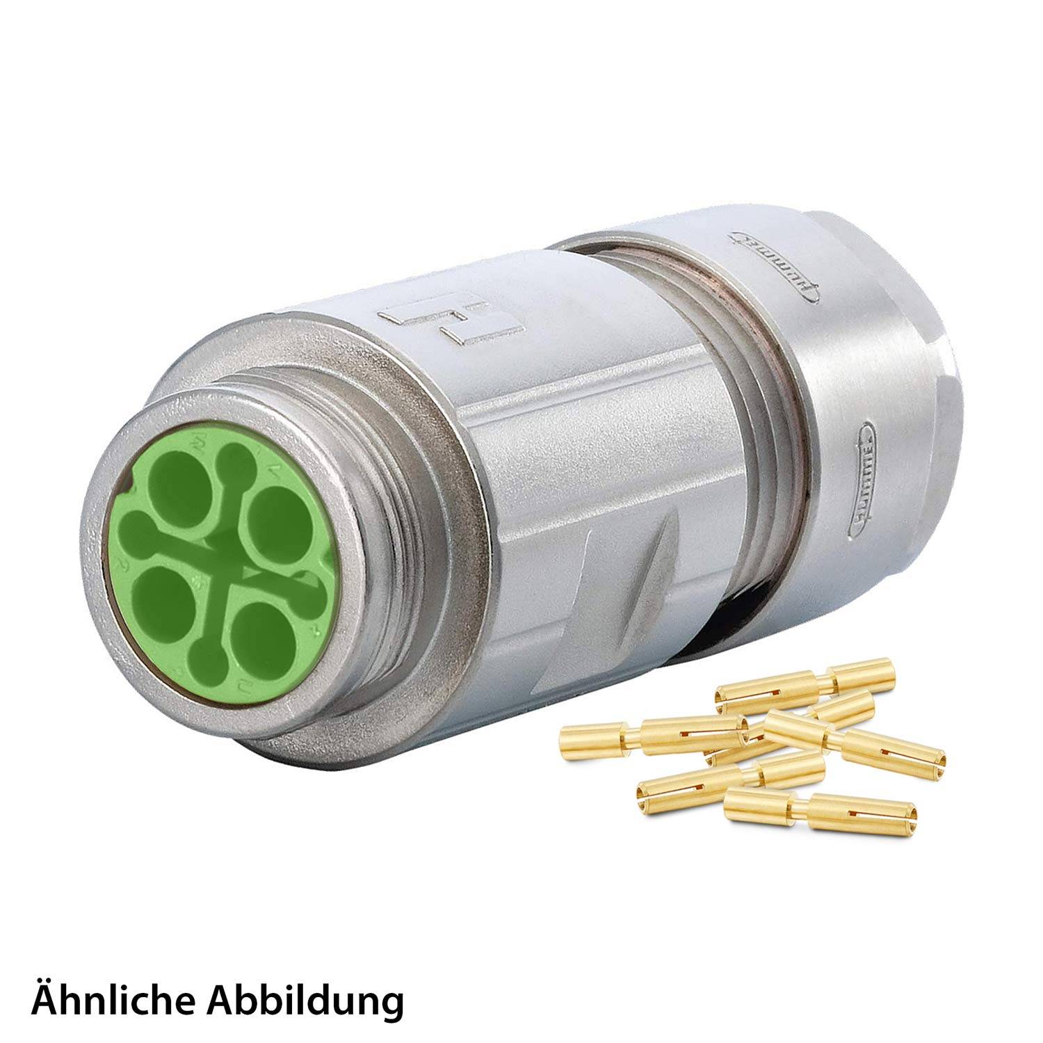 799910519K HUMMEL SET inkl. Kontakte M16 Kupplungssteckverbinder, Crimpeinsatz gerade Polzahl 10-pol., Buchse
