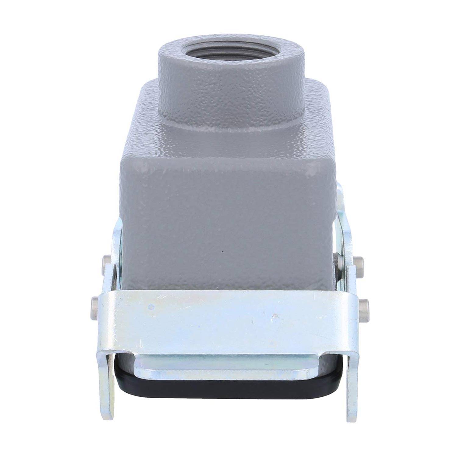 04301101761 HARTING Han 10B Kupplungsgehäuse niedrig, 1xM20 gerader Kabelabgang, mit 2 Querbügeln Verschraubung M20