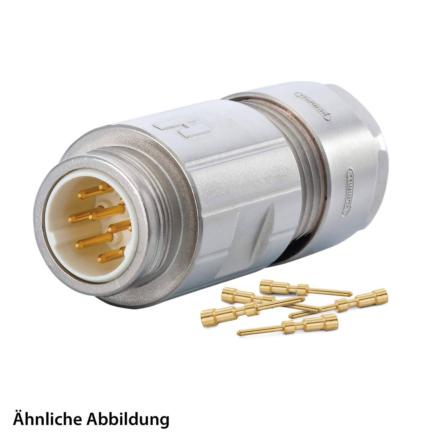799910508K HUMMEL SET inkl. Kontakte M16 Kupplungssteckverbinder, Crimpeinsatz gerade Polzahl 3+4+PE, Stift Kabelabgang