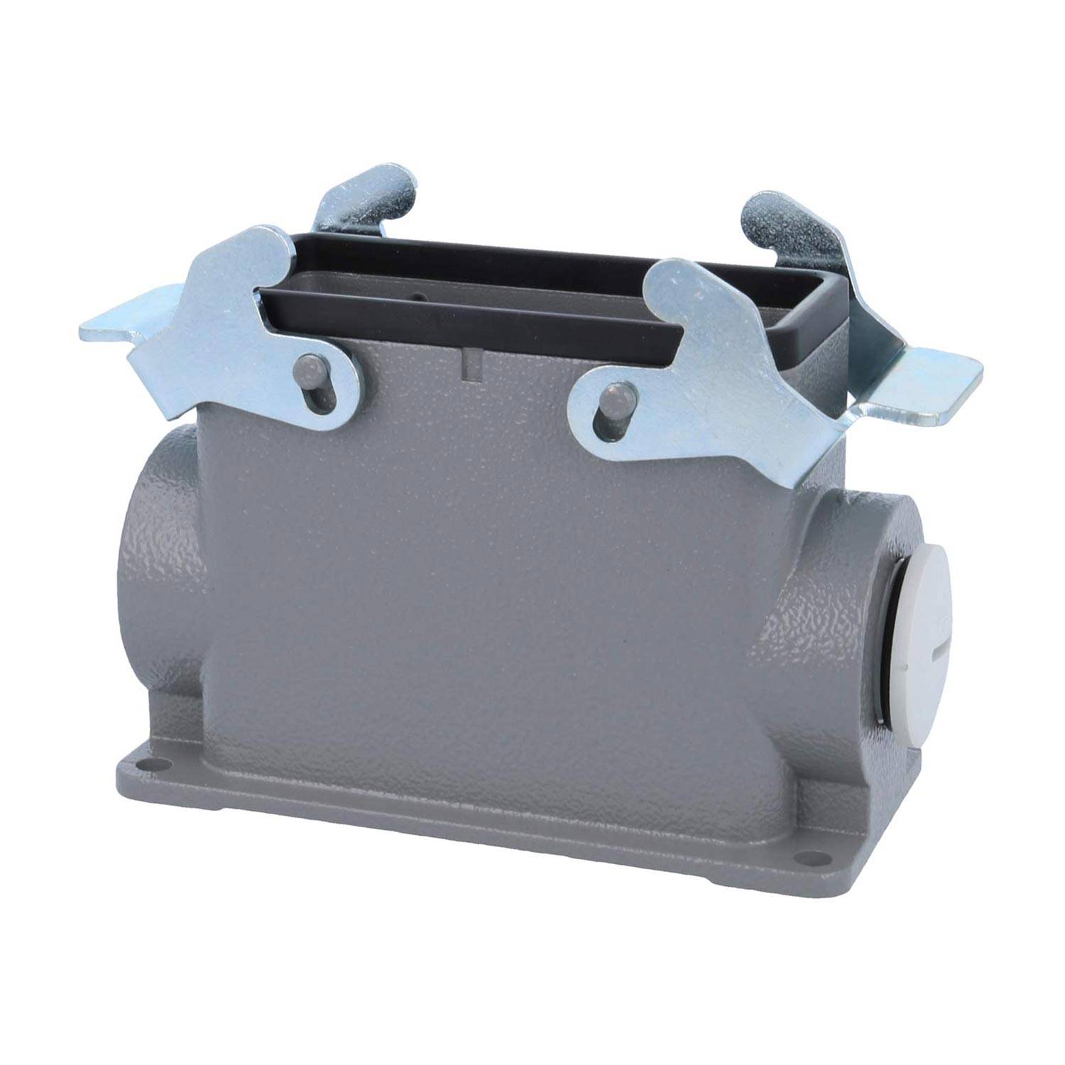 04301160262 HARTING Han 16B Sockelgehäuse hoch, 1xM25 seitlicher Kabelabgang, mit 2 Querbügeln Verschraubung M25