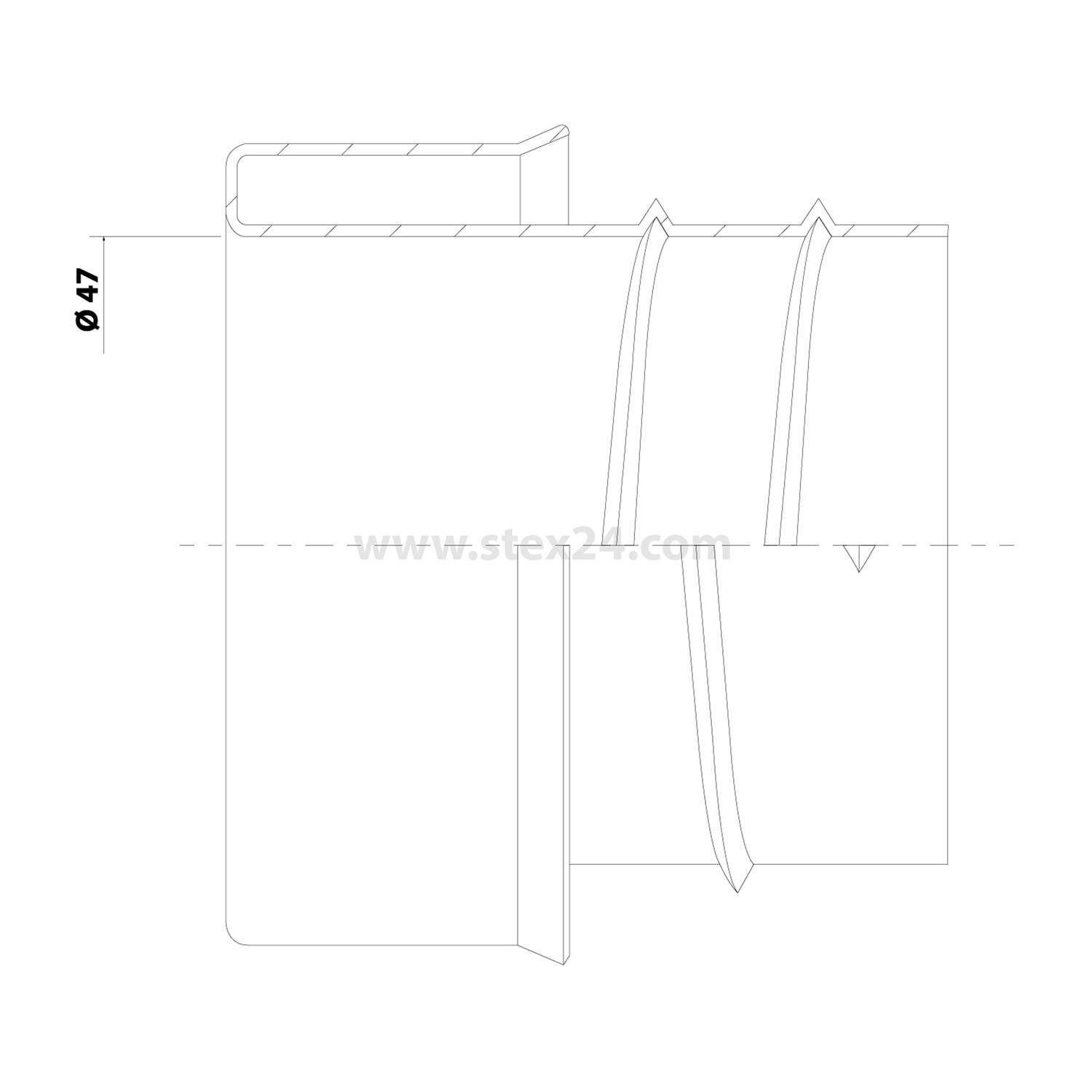 158558/2 FLEXA EEM Endtülle/Innentülle einschraubbar offen für Schlauch-Außendurchmesser 56,0mm für