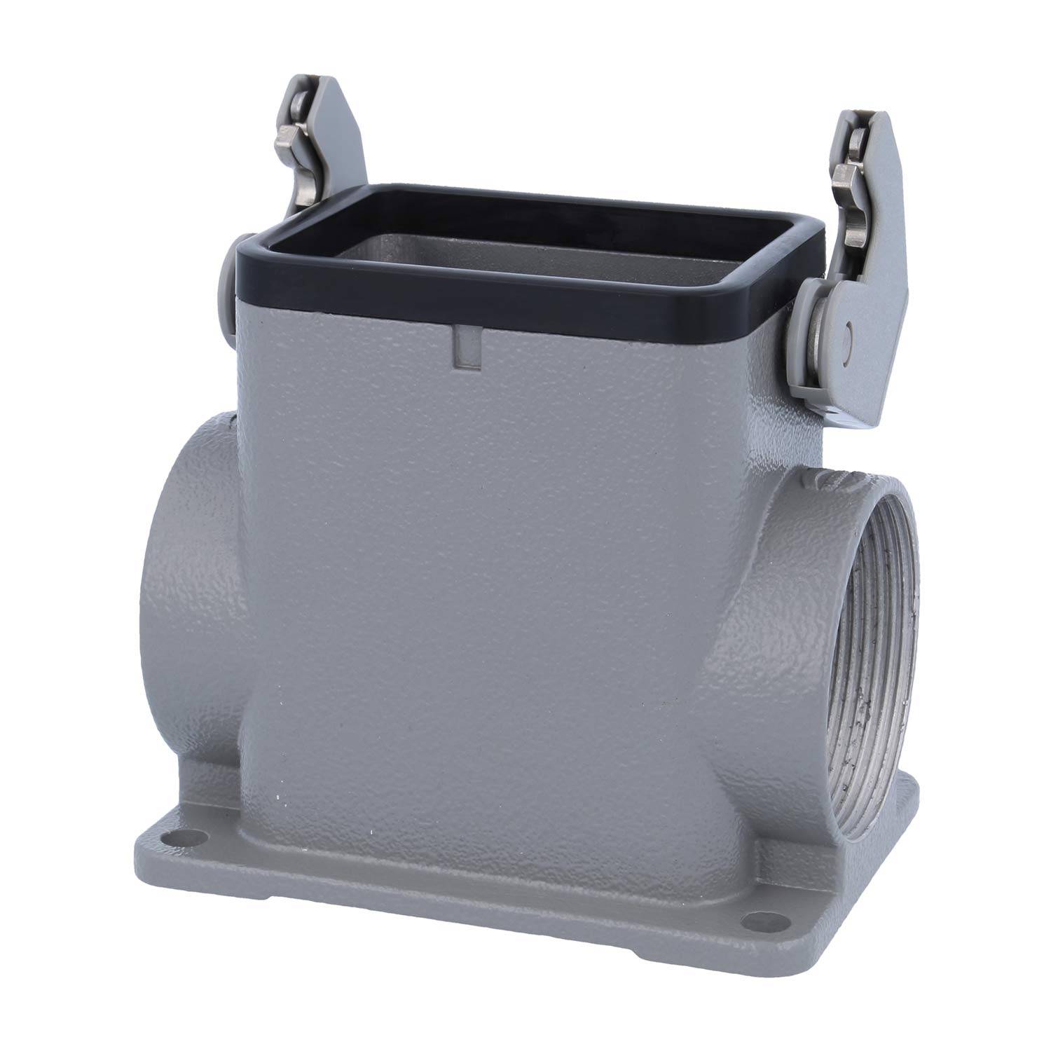 05300060267 HARTING Han 6B Sockelgehäuse hoch, 2xM40 seitlicher Kabelabgang, mit 1 Längsbügel Verschraubung M40