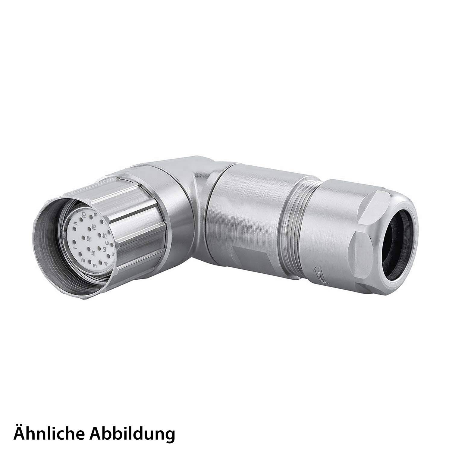 799912730K HUMMEL SET inkl. Kontakte M23 Signal Kabelsteckverbinder EMV, Löteinsatz gewinkelt Polzahl 12-pol., Buchse