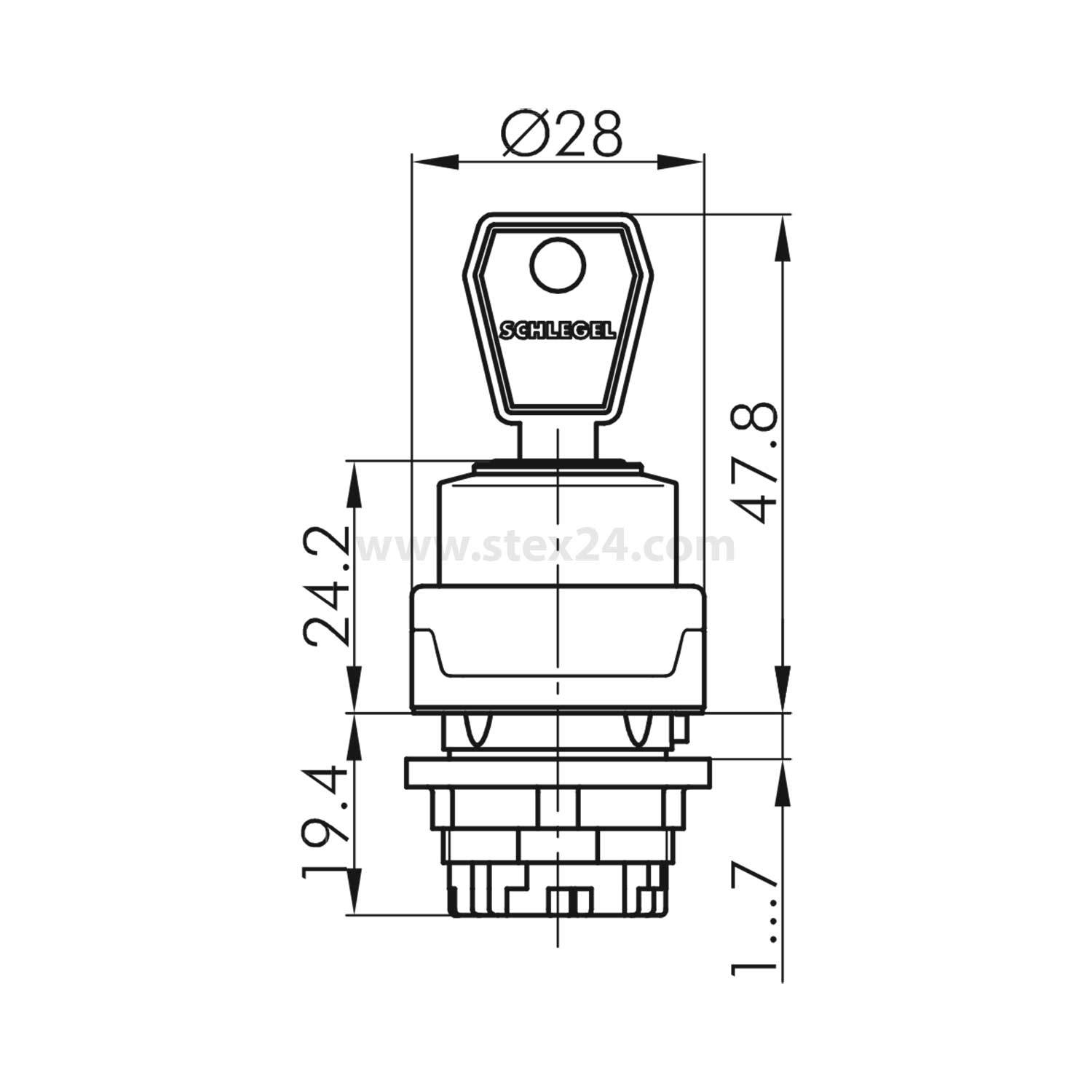 RMCSSA27E Georg Schlegel Schlüsseltaste tastend rund, RONDEX-M Beleuchtbar: Nein Beschriftbar: Nein - 1Stück