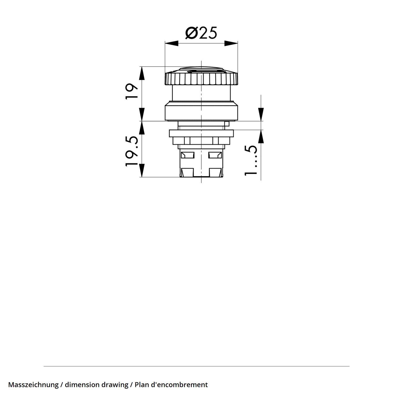 Georg Schlegel Not-Aus-Schalter / Not-Halt-Taster beleuchtbar, rund, OKTRON-R Hub 3,0mm - 1 Stück