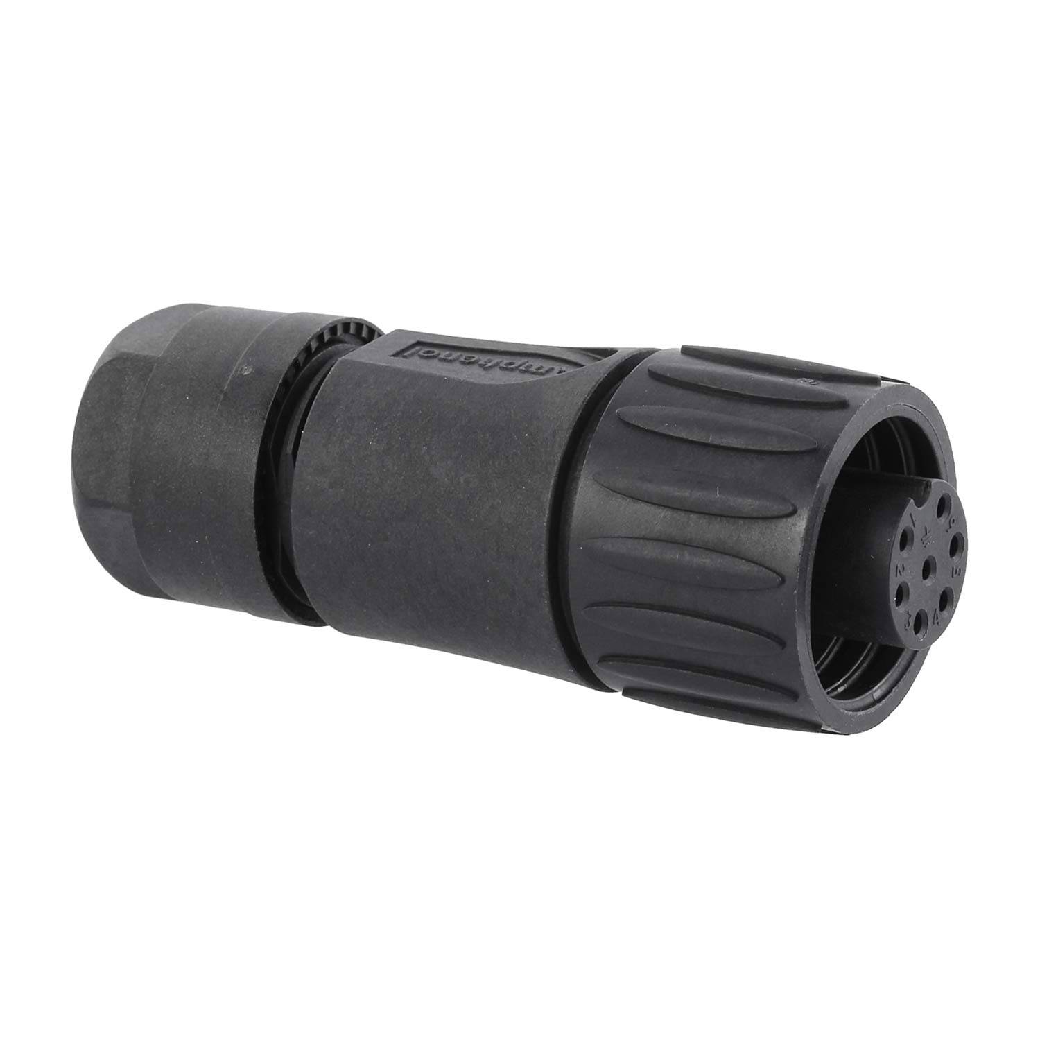 C01610D00601012 Amphenol RD24-KBG Kabelsteckverbinder, inkl. Zugentlastung gerade Buchse Crimpanschluss, Polzahl 6+PE