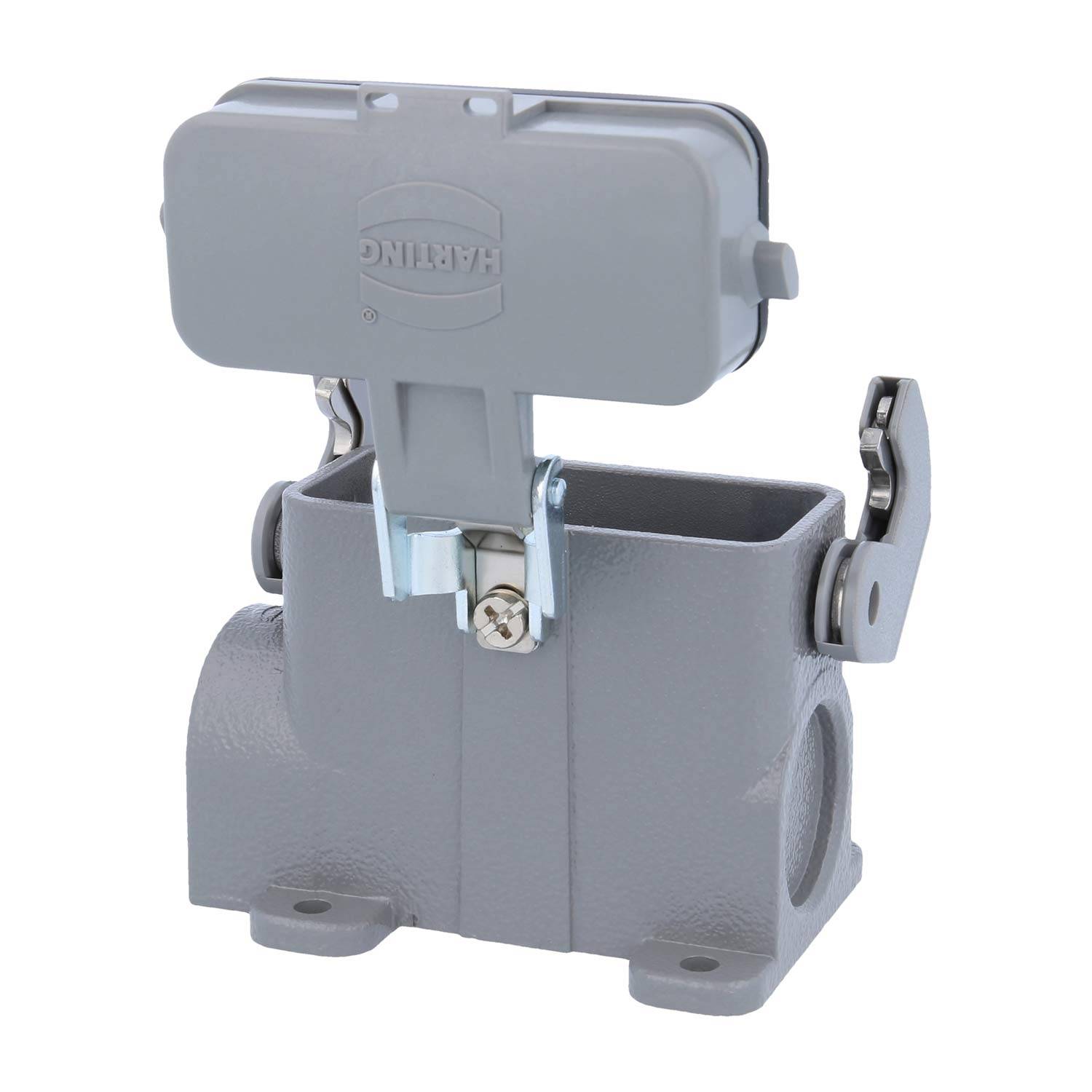 05200100264 HARTING Han 10A Sockelgehäuse hoch, 1xM25 seitlicher Kabelabgang, mit 1 Längsbügel mit Schutzkappe