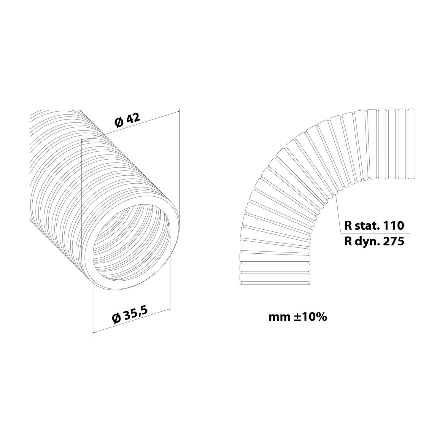 12082102035 FLEXA LIQUID TIGHT-EF-OR Metallschutzschlauch mit Fadendichtung und PVC-Mantel AD 42,0mm, ID 35,5mm