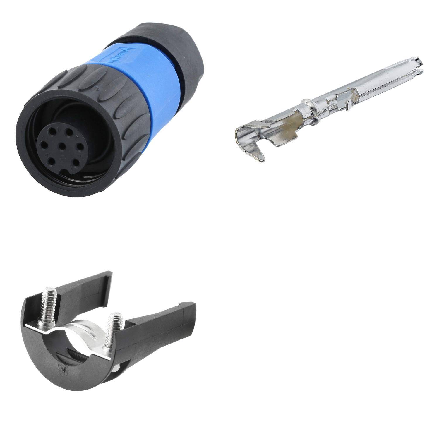 C01610D10642210K Amphenol SET-RD24-KSG Kabelstecker, inkl. Zugentlastung und Kontakte gerade Buchse Crimpanschluss,