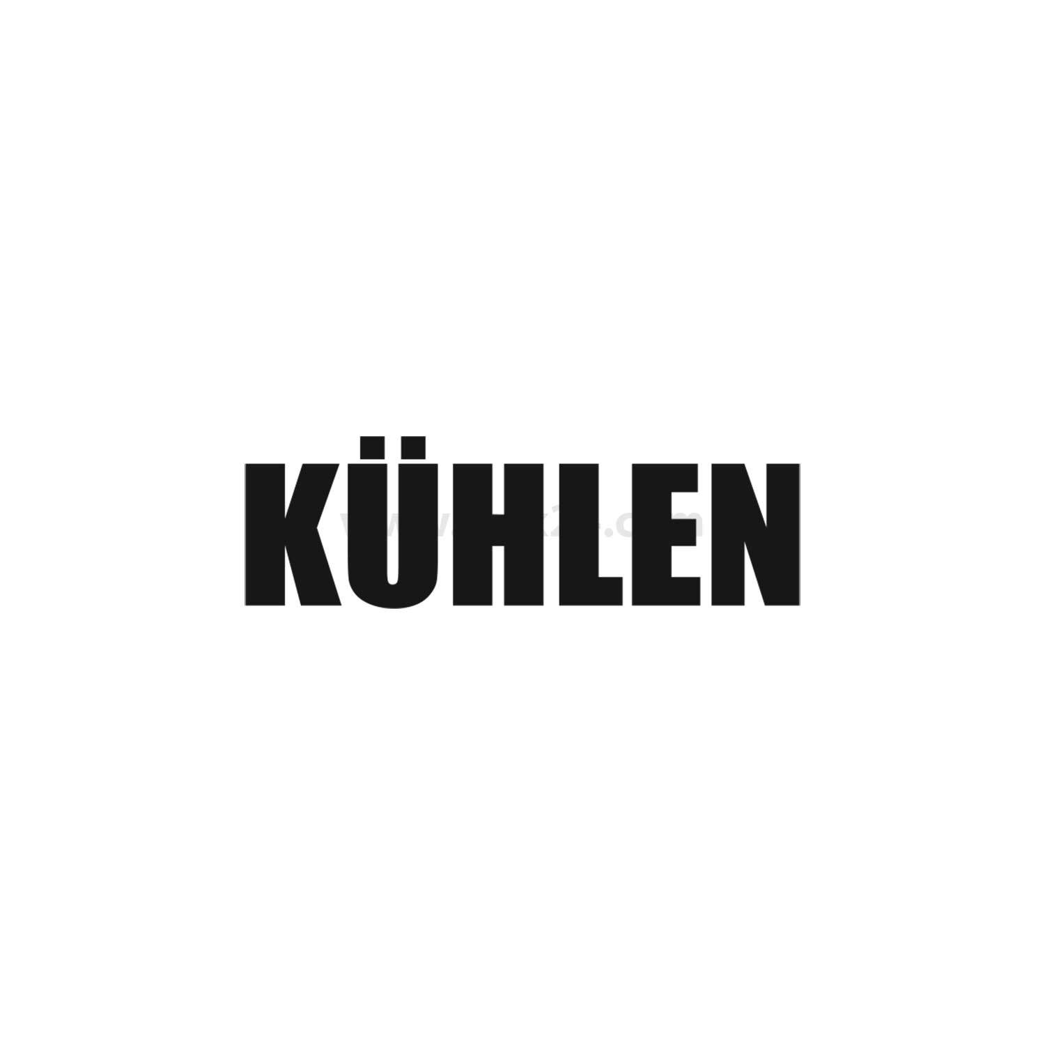 Das Bild zeigt das Wort 'KÜHLEN' in fetten, schwarzen Großbuchstaben, zentriert auf einem weißen Hintergrund.