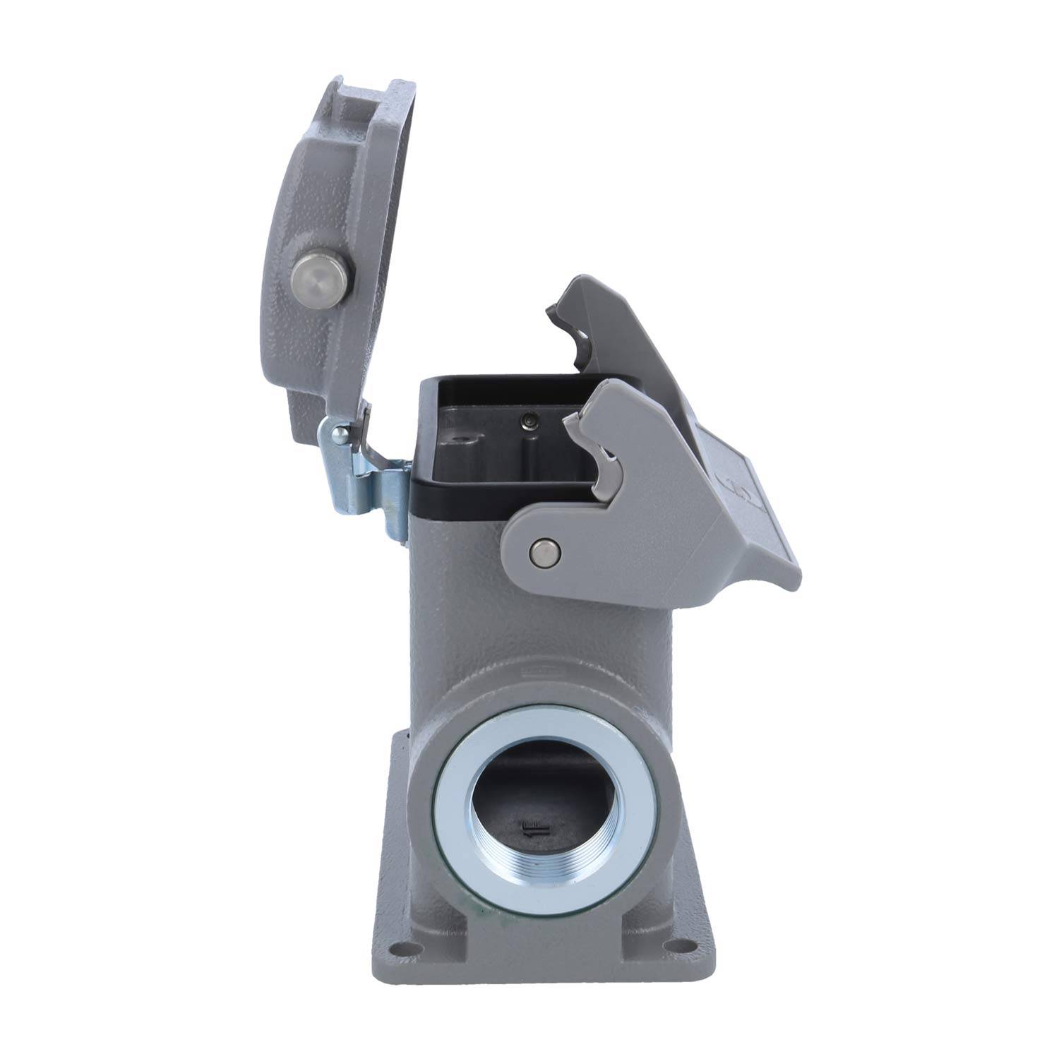 05300162265 HARTING Han 16B Sockelgehäuse hoch, 2xM25 seitlicher Kabelabgang, mit 1 Längsbügel mit Schutzkappe Metall -