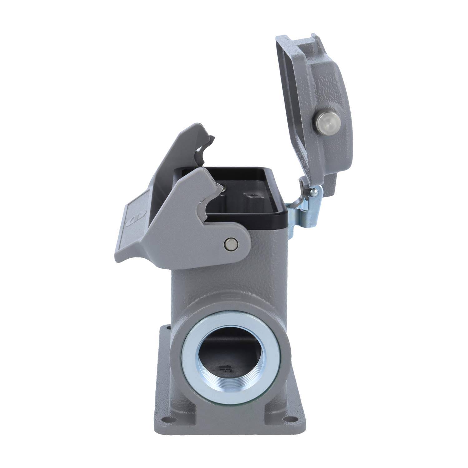 05300162265 HARTING Han 16B Sockelgehäuse hoch, 2xM25 seitlicher Kabelabgang, mit 1 Längsbügel mit Schutzkappe Metall -