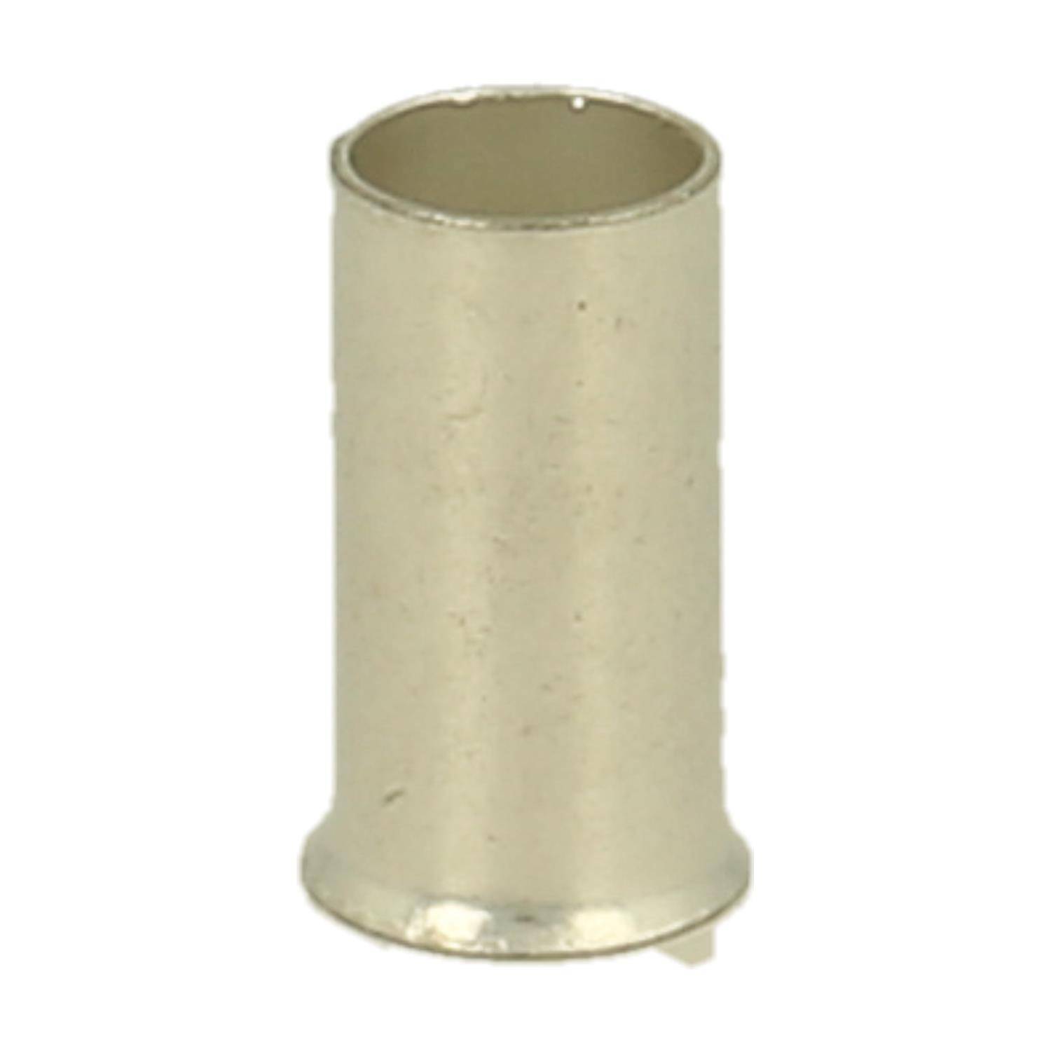 Eine kleine, zylindrische Metallröhre mit offenen Enden, in hellem Silbergrau.