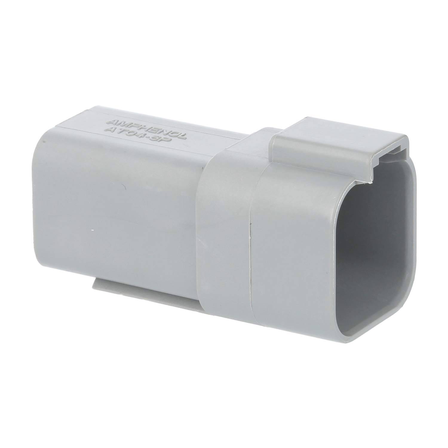 Ein grauer, rechteckiger Kunststoff-Elektroanschluss mit einem hohlen Innenraum, der zur Verbindung von Elektroleitungssystemen entwickelt wurde.