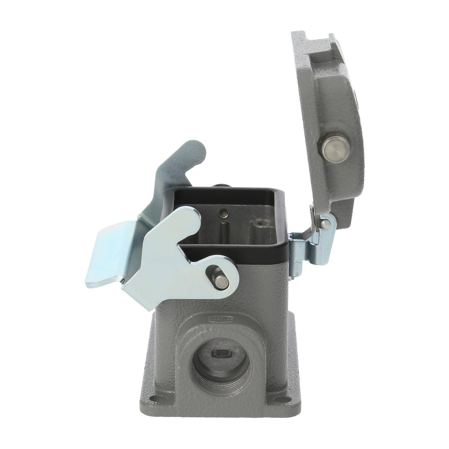 04300102295 HARTING Han 10B Sockelgehäuse niedrig, 2xM20 seitlicher Kabelabgang, mit 1 Längsbügel mit Schutzkappe