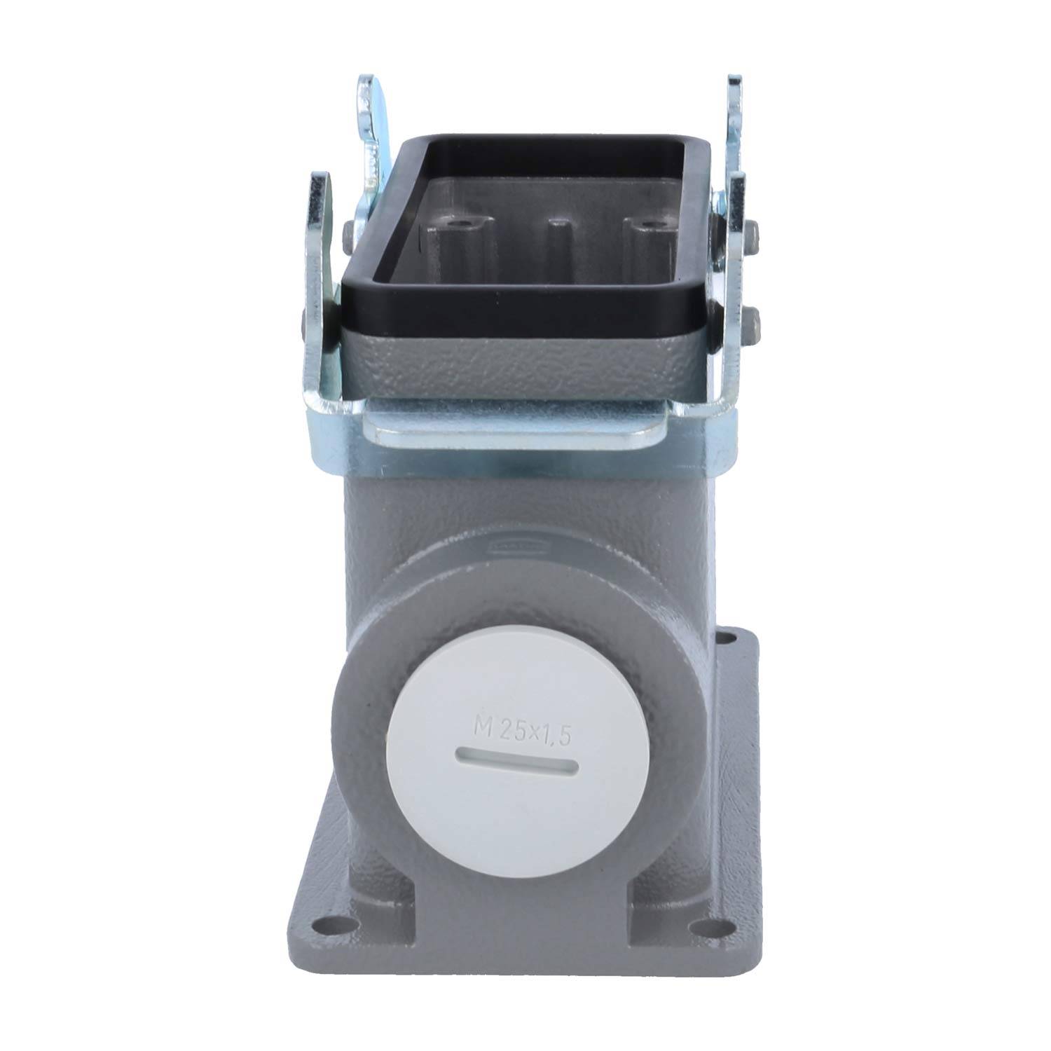 04300160262 HARTING Han 16B Sockelgehäuse hoch, 1xM25 seitlicher Kabelabgang, mit 2 Querbügeln Verschraubung M25