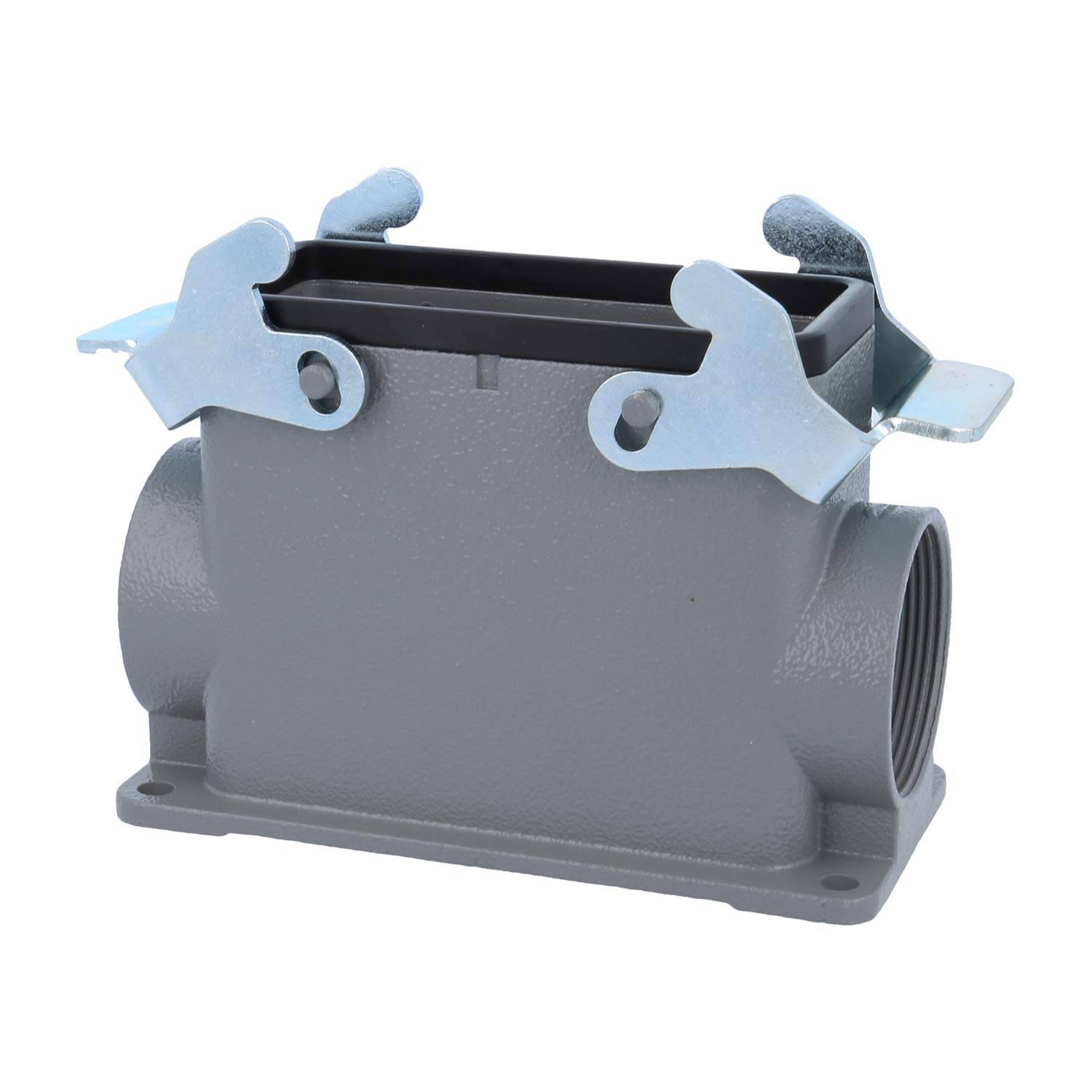 04300160272 HARTING Han 16B Sockelgehäuse hoch, 2xM40 seitlicher Kabelabgang, mit 2 Querbügeln Verschraubung M40