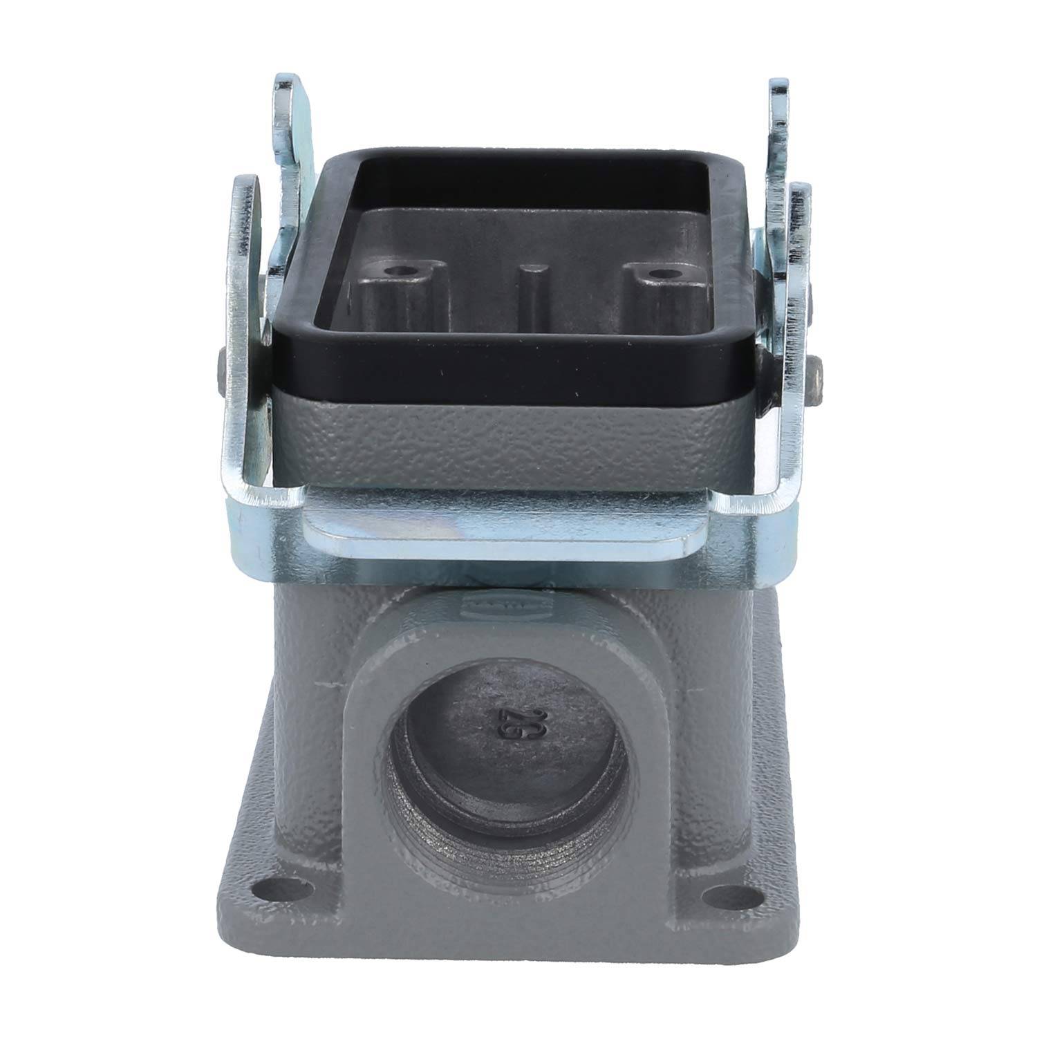 04300101271 HARTING Han 10B Sockelgehäuse niedrig, 2xPG16 seitlicher Kabelabgang, mit 2 Querbügeln Verschraubung PG16